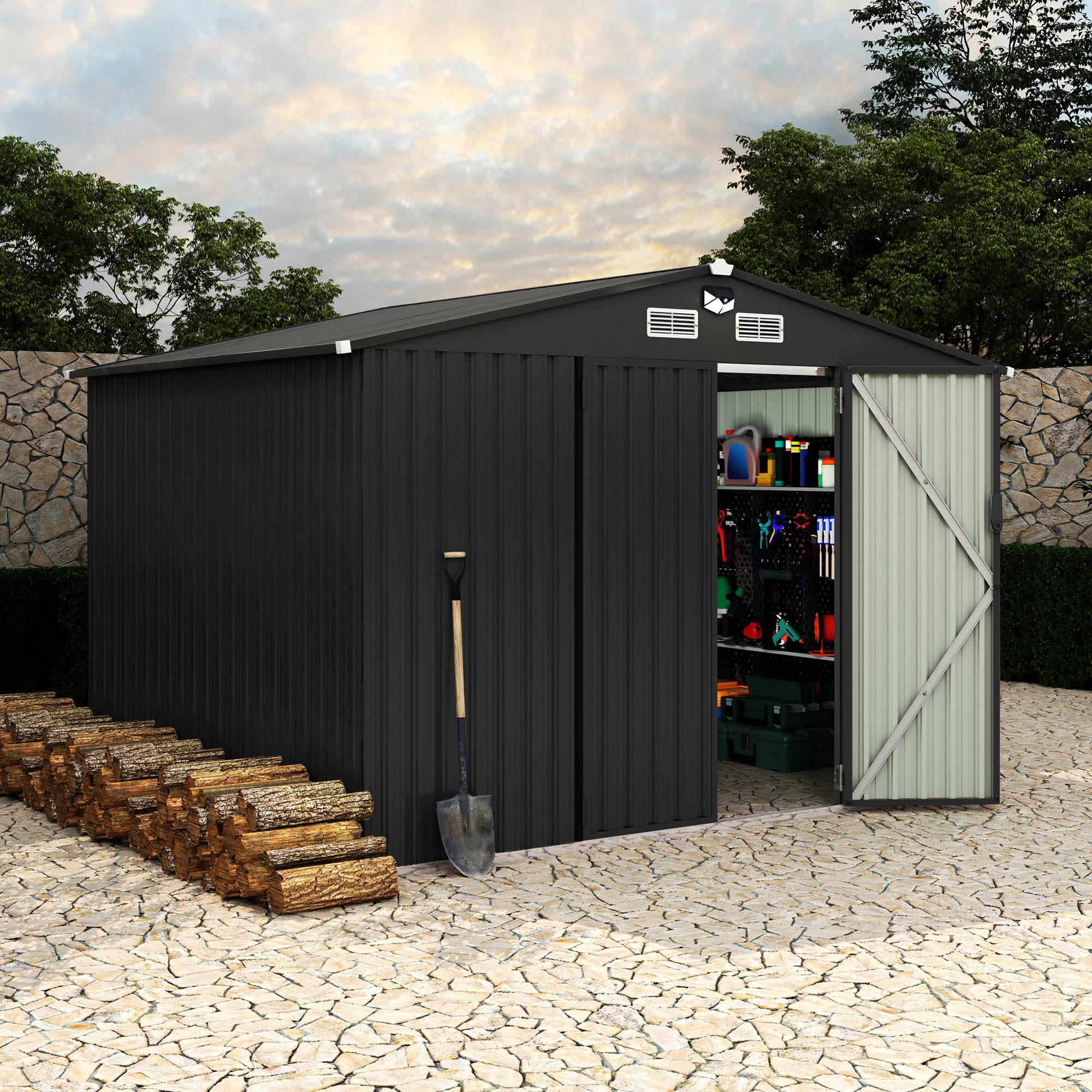 IdealHouse C158WLZLK7HW Metal-Storage-Buildings-Sheds - View #4