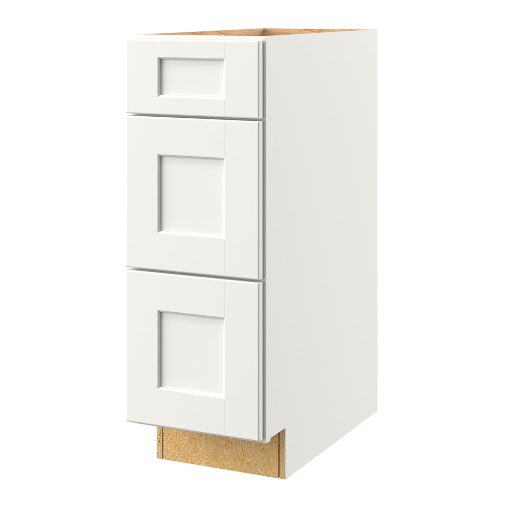 allen + roth 21120AV Aveley 12-in W x 34.5-in H x 24-in D Linen 3 -Drawers Drawer Base Fully assembled Cabinet (Flat Panel Shaker)