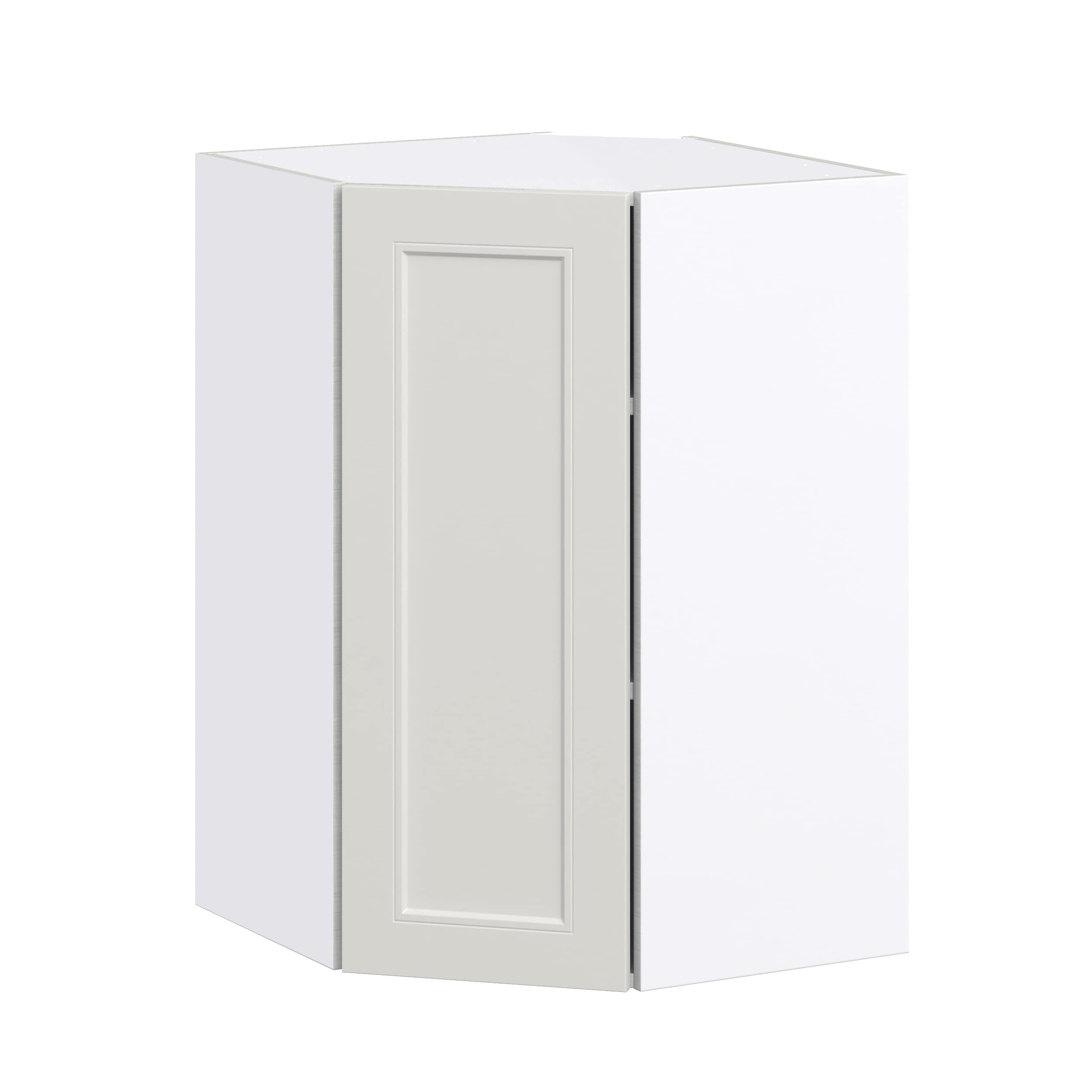 Hugo&Borg DSWA2435(L/R)-BE Belcourt 24-in W x 35-in H x 14-in D Painted Light Gray Diagonal Diagonal Corner wall Fully assembled Cabinet (Recessed Panel Shaker)