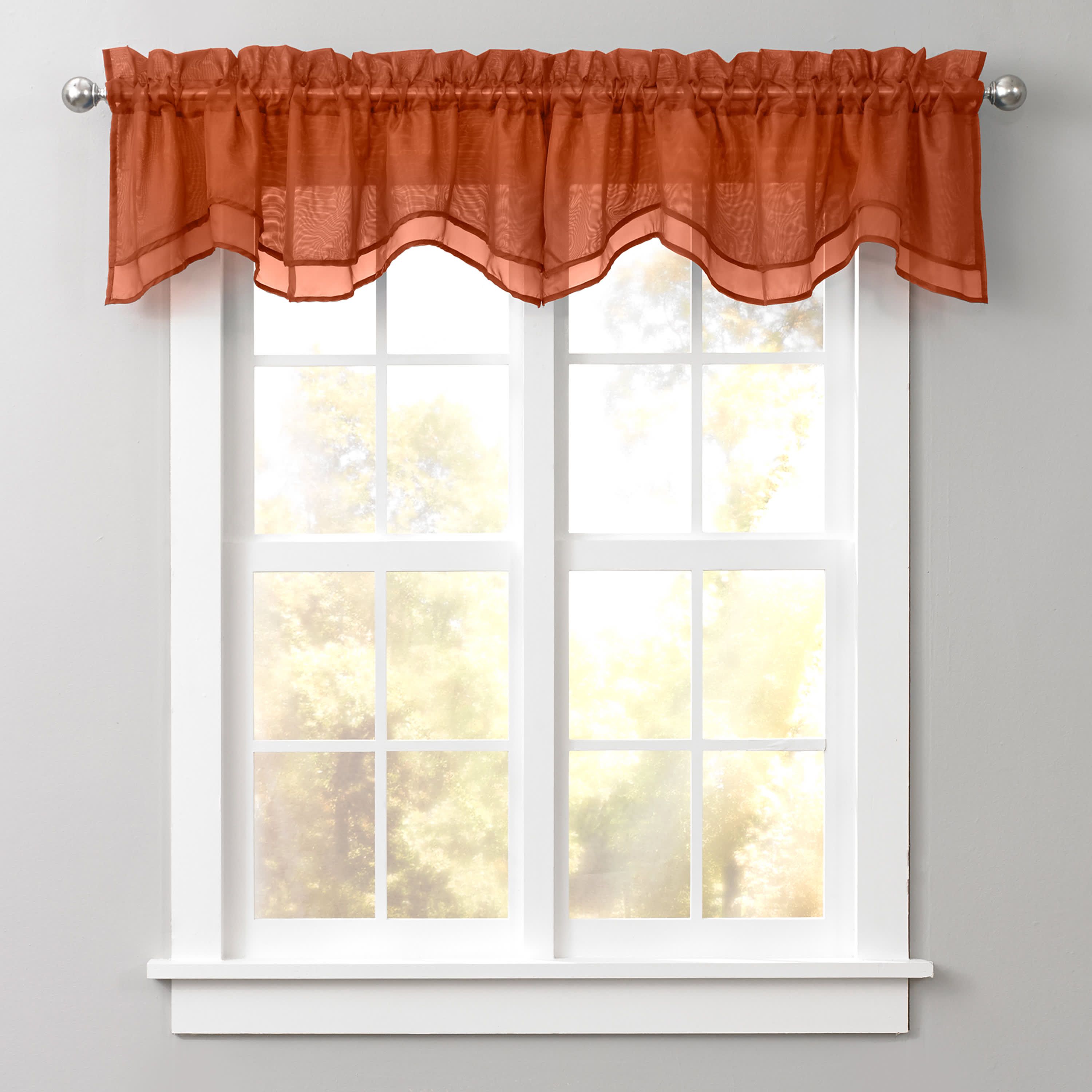 BrylaneHome 196391041972 BH Studio Sheer Voile Layered Valance
