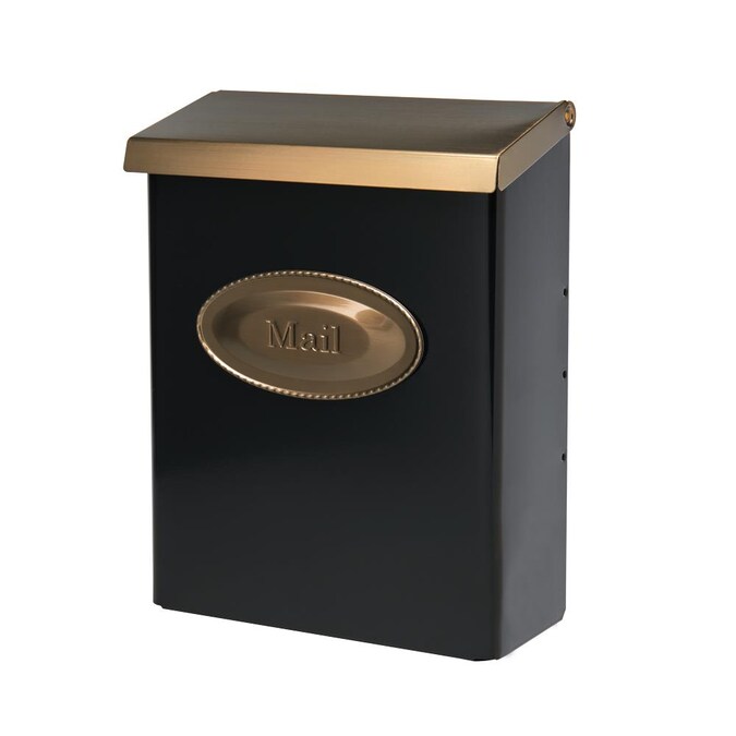 Gibraltar Mailboxes Designer Standard Metal Black Brushed Brass Wall Mount Locking Mailbox In The Department At Com - Wall Mount Mail Boxes