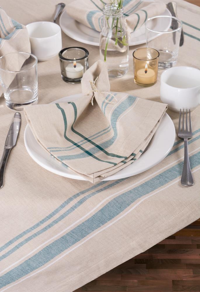 DII Teal French Stripe Napkin (Set of 6)