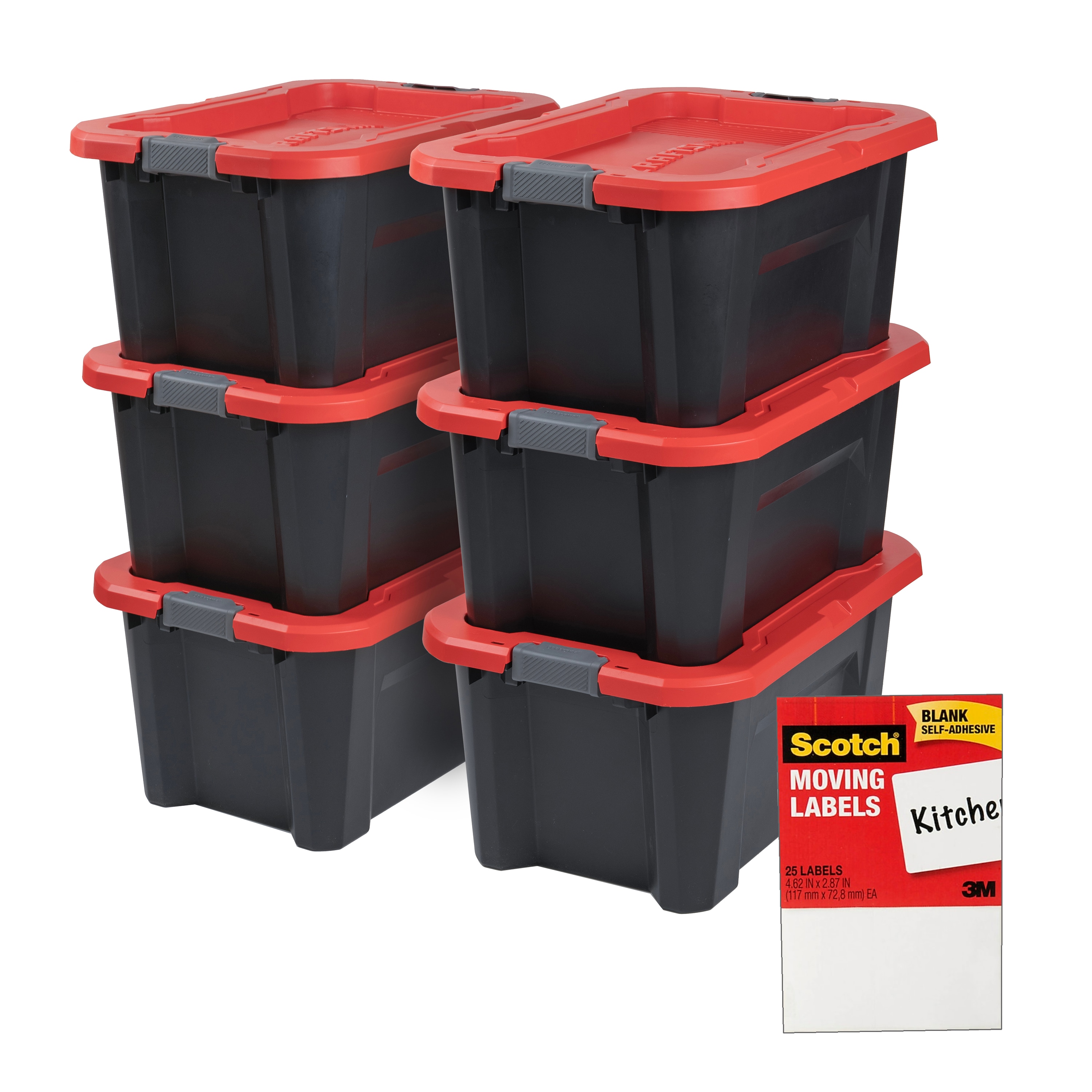 Project Source Commander Large 20-Gallons (80-Quart) Black Heavy Duty  Rolling Tote with Latching Lid