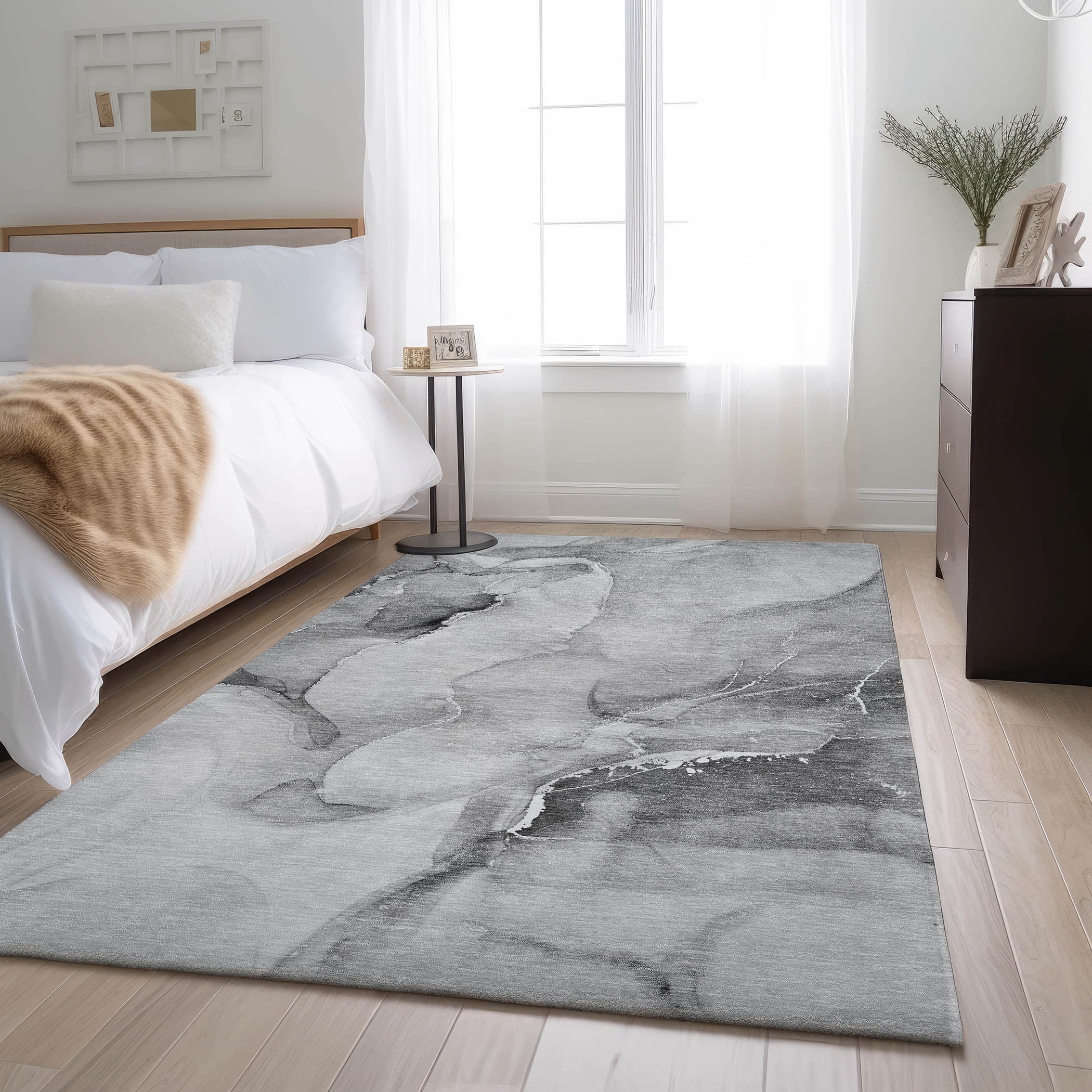 Addison Rugs AMF529AQ2X8 Mayfield AMF529AQ 2 x 7 (ft) Loomed Polyester Aqua Rectangular Indoor Abstract Machine washable Area rug