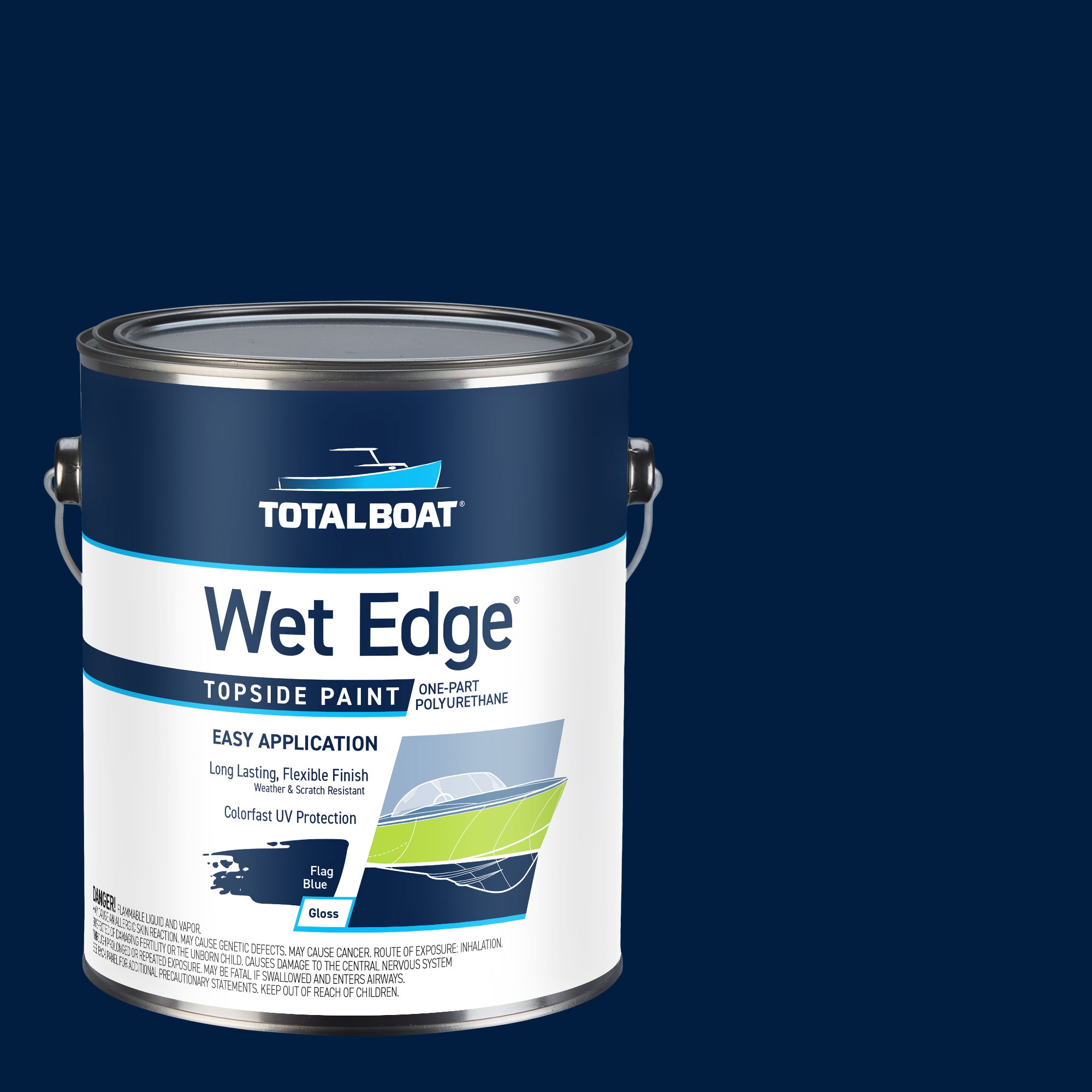 TotalBoat 365418 Wet Edge Topside Paint High-gloss Flag Blue Enamel Oil-based Marine paint ( 1-gallon )