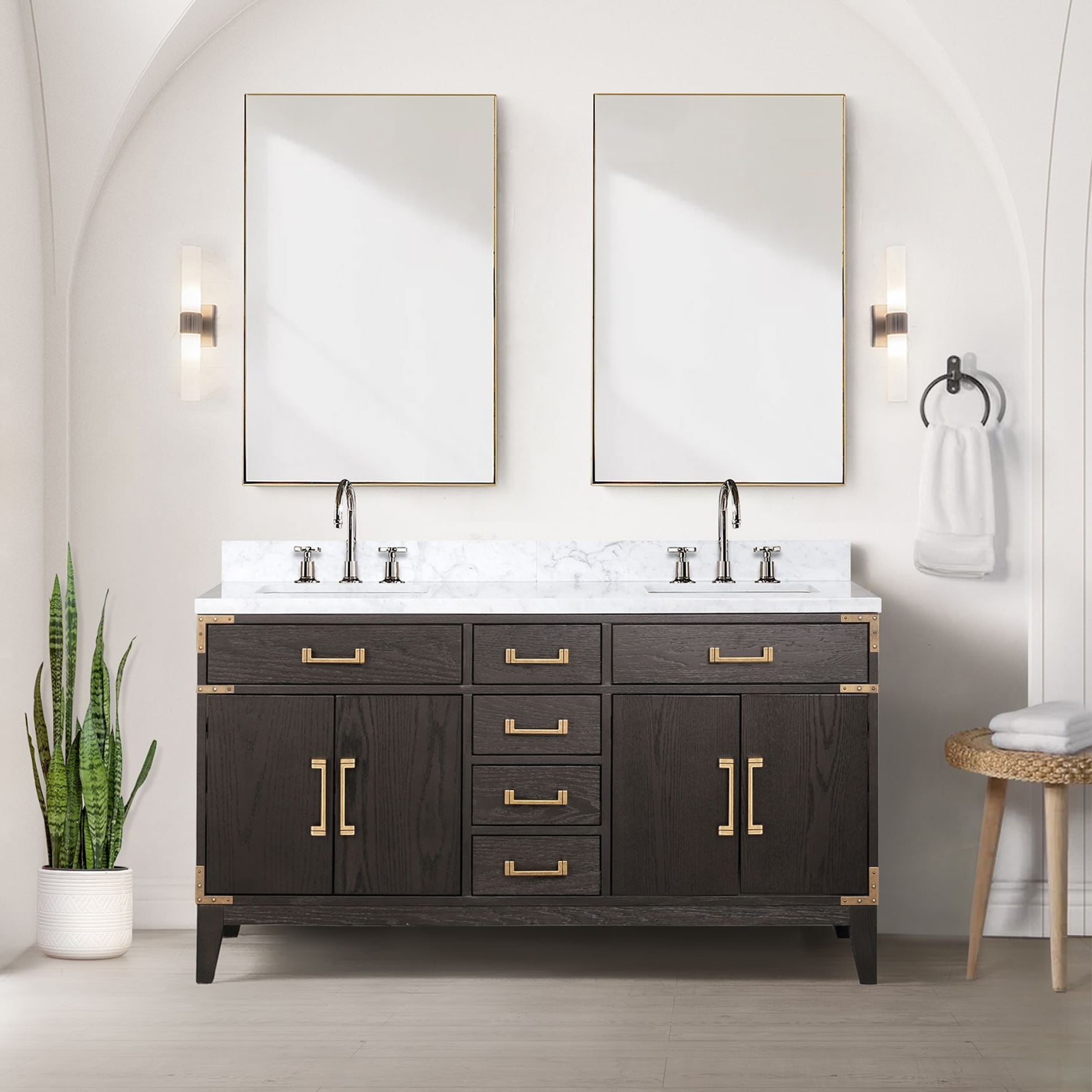 3pc Anza Multi Storage Vanity Set with Tri Fold Mirror and Stool White -  HOMES: Inside + Out