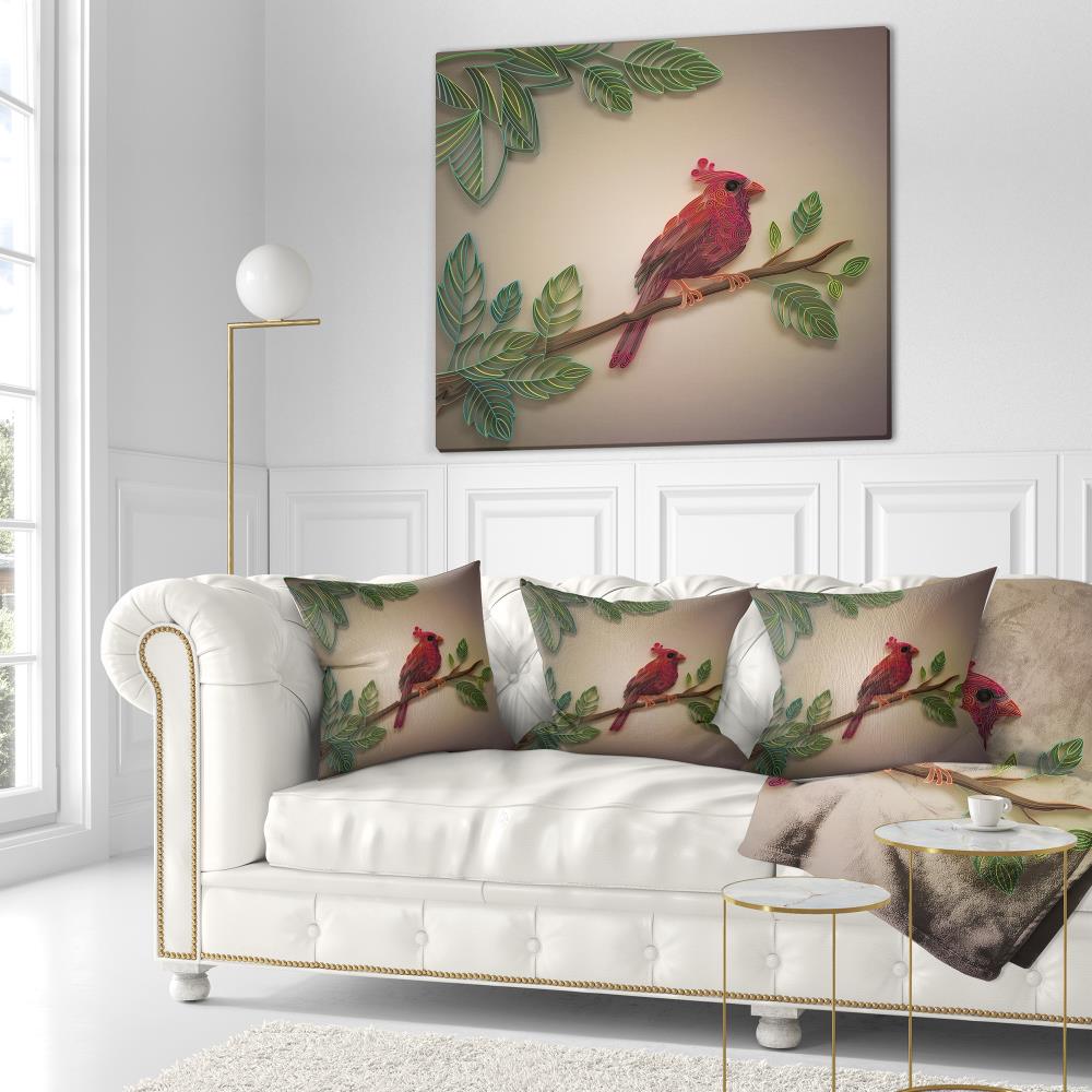 Designart CU15477-16-16 16-in x 16-in Red Indoor Decorative Pillow