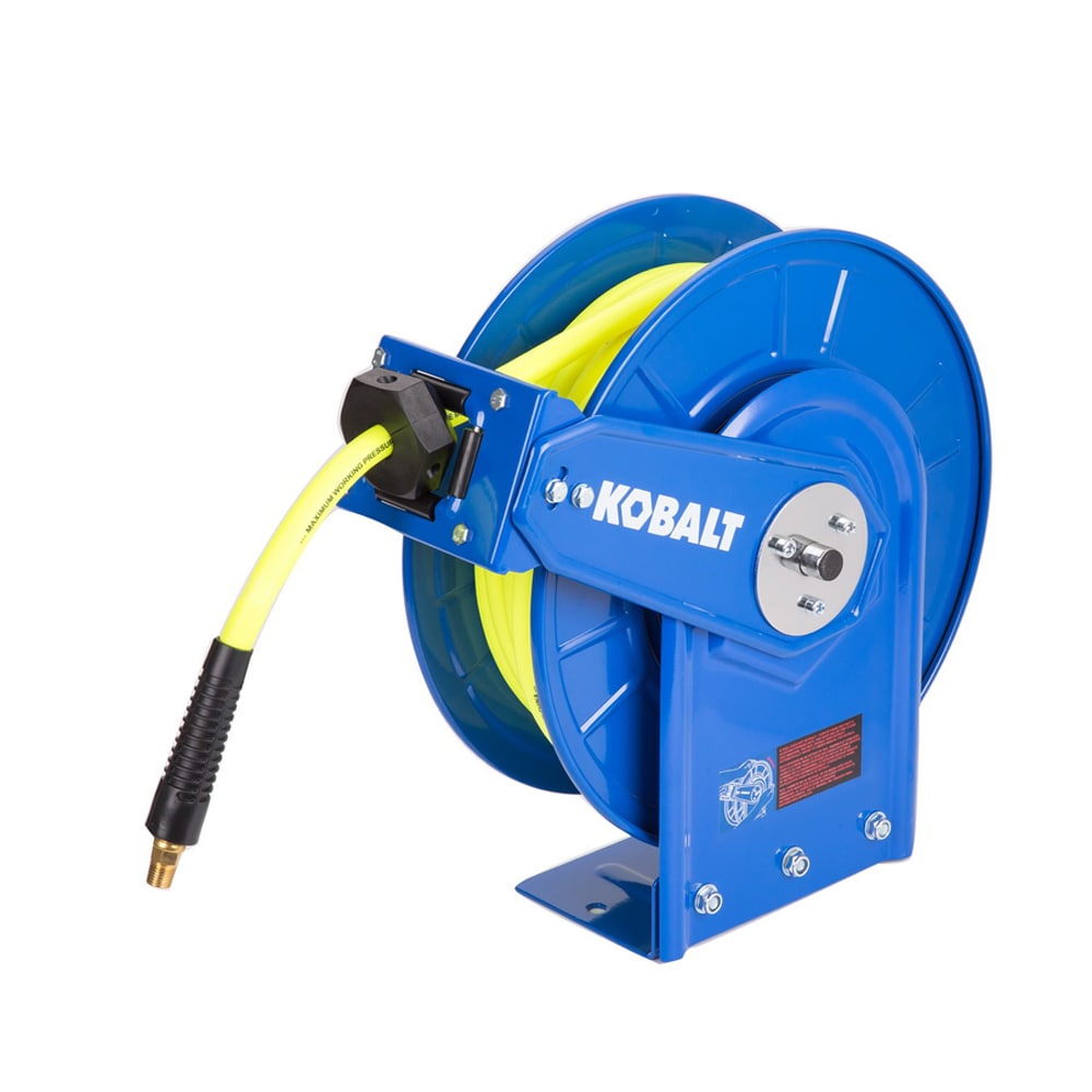 Kobalt 3/8-in 50-ft Poly Hybrid Air Hose with Retractable Hose Reel 300 PSI 