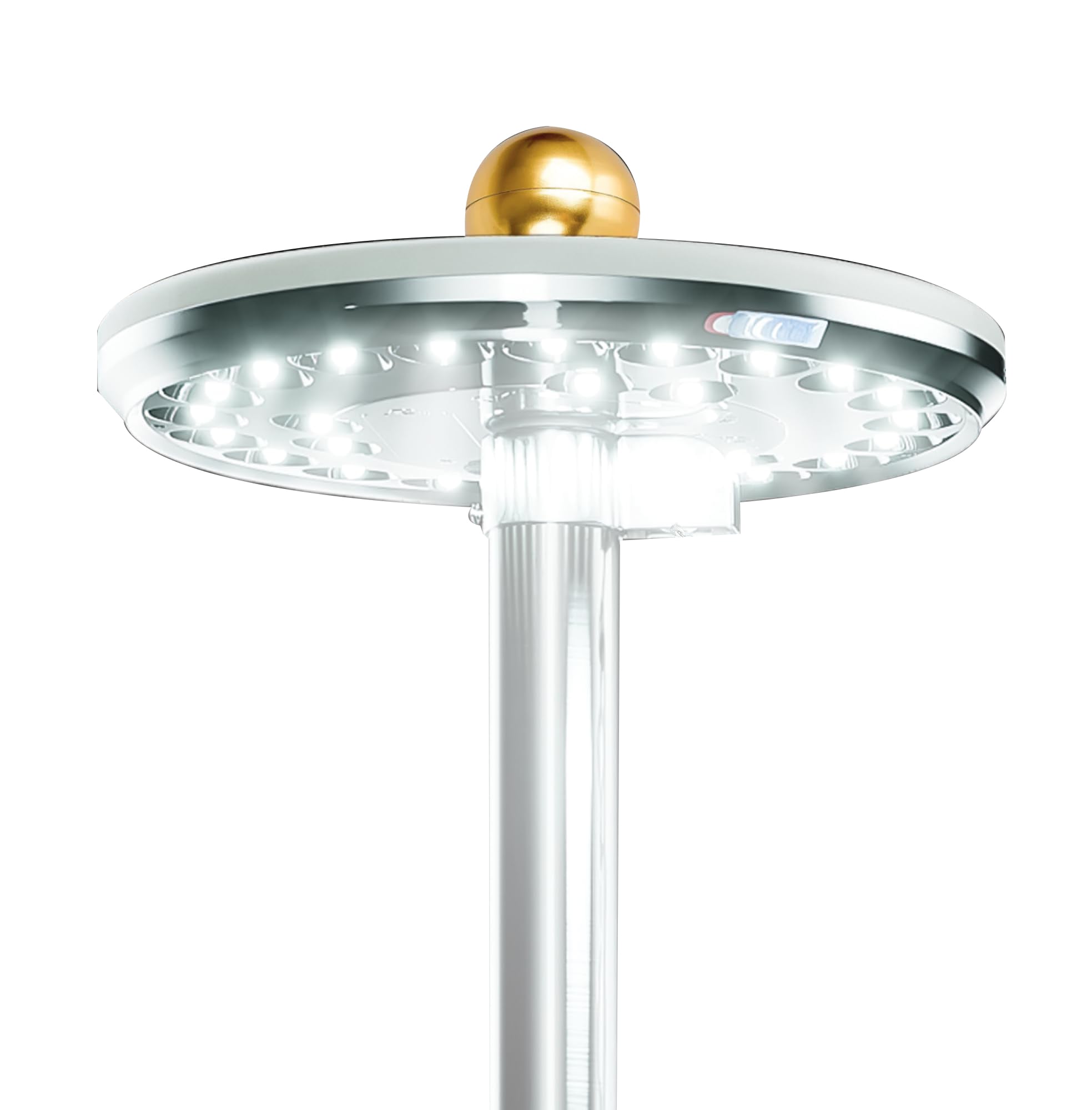 Etokfoks  Adjustable Steel Flag Pole Light Solar Multi Angle Focus Fits Poles up to 4 in Diameter