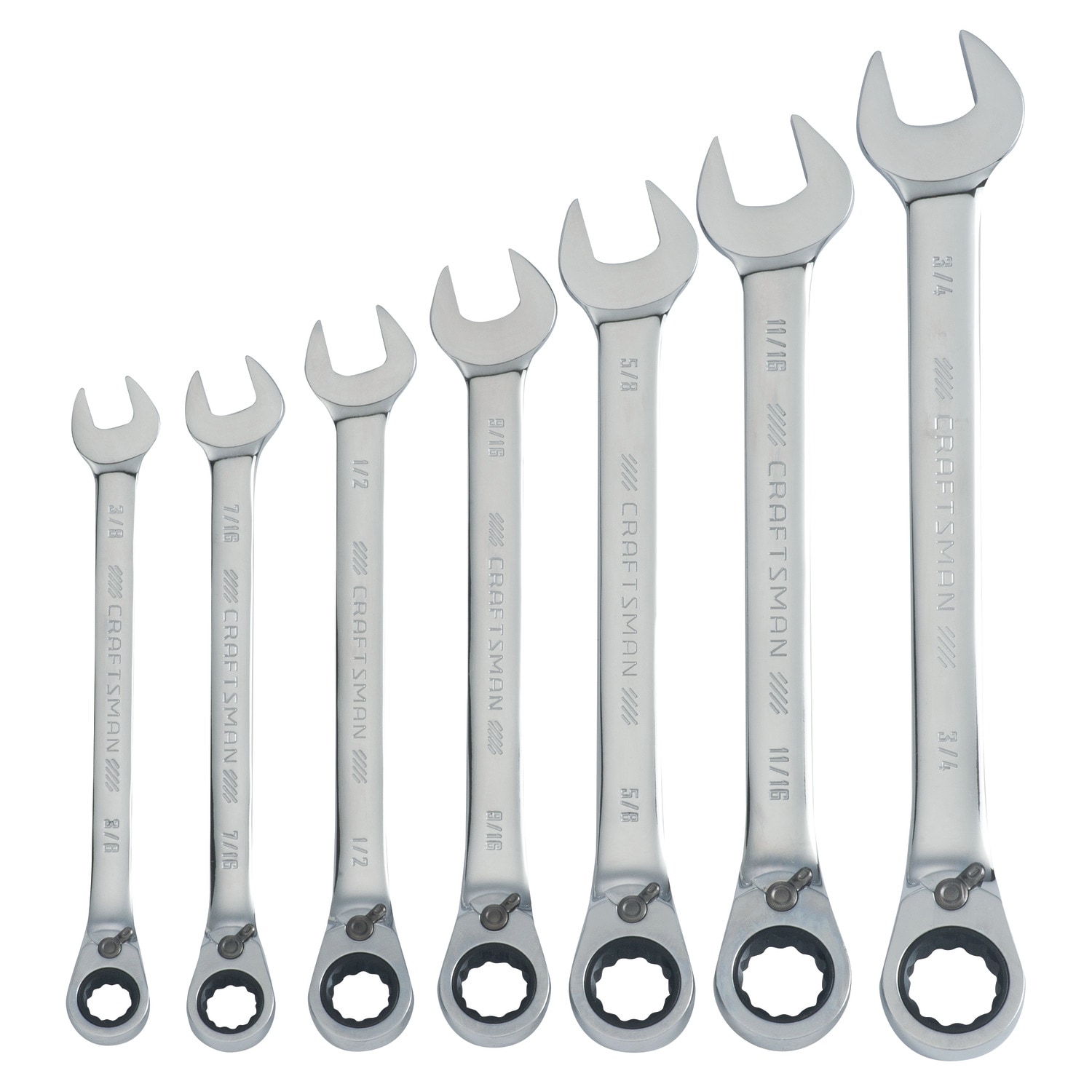CRAFTSMAN 11-Piece Set Standard (SAE) Ratchet Wrench in the