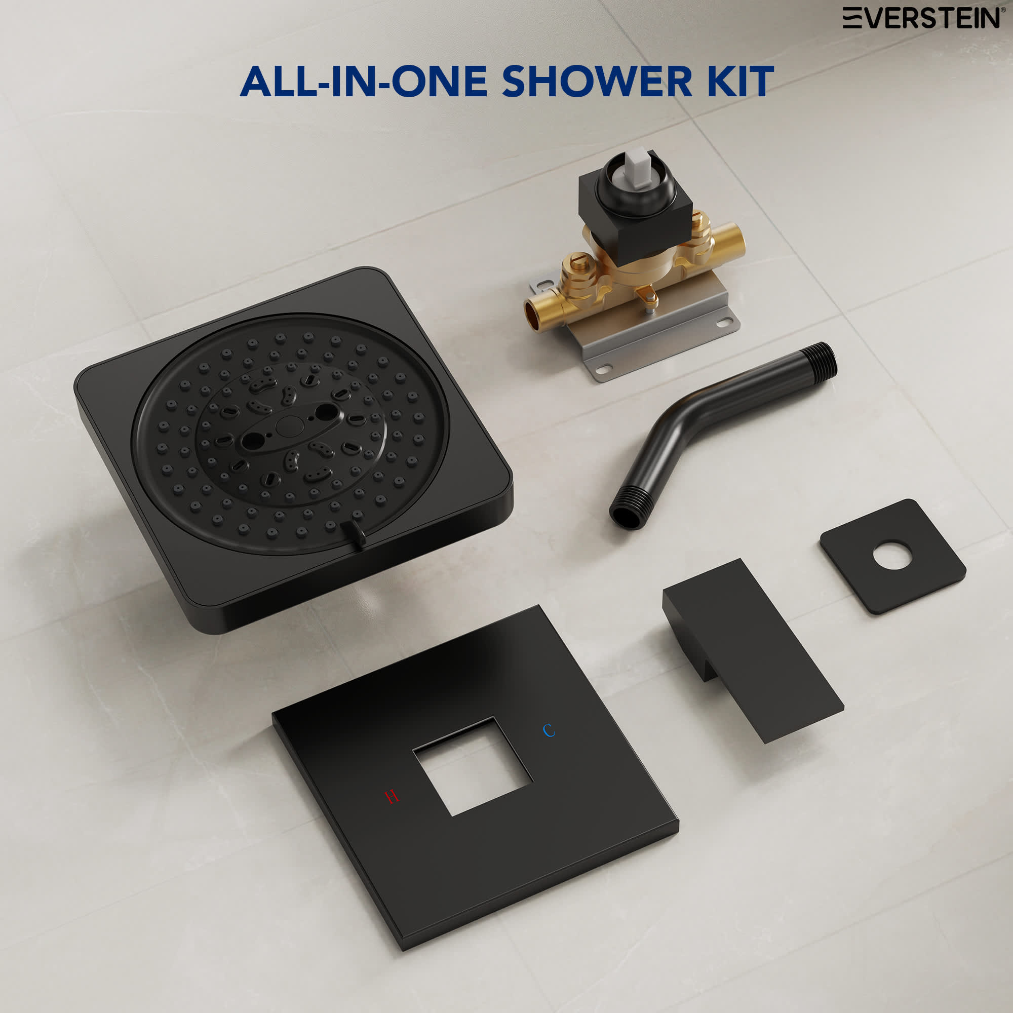 EVERSTEIN SFS-1130-BK Showerhead-Bar-Panels - View #11
