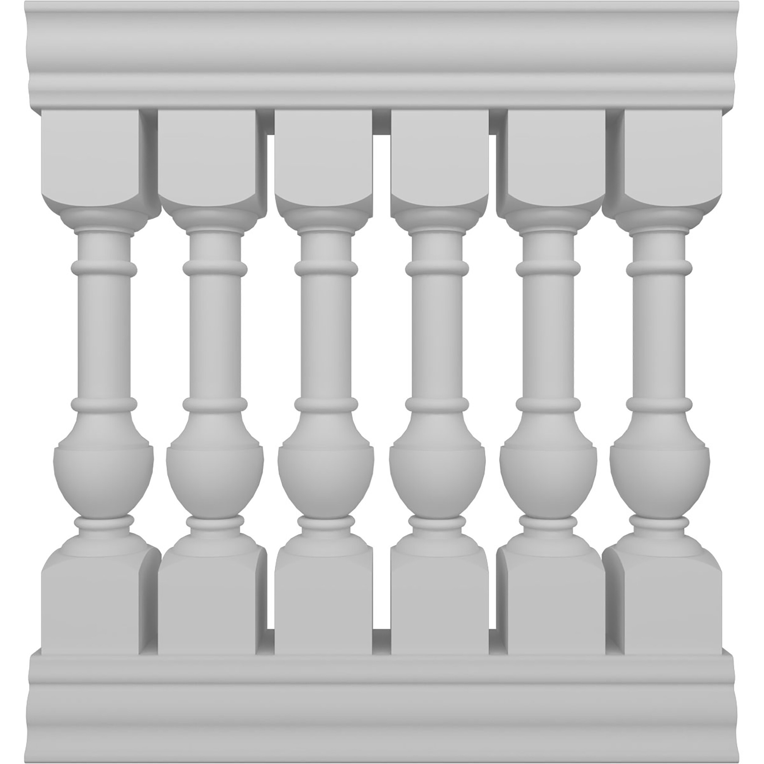 Ekena Millwork 3ft x 7in x 42in White Fiberglass Deck Rail Kit in