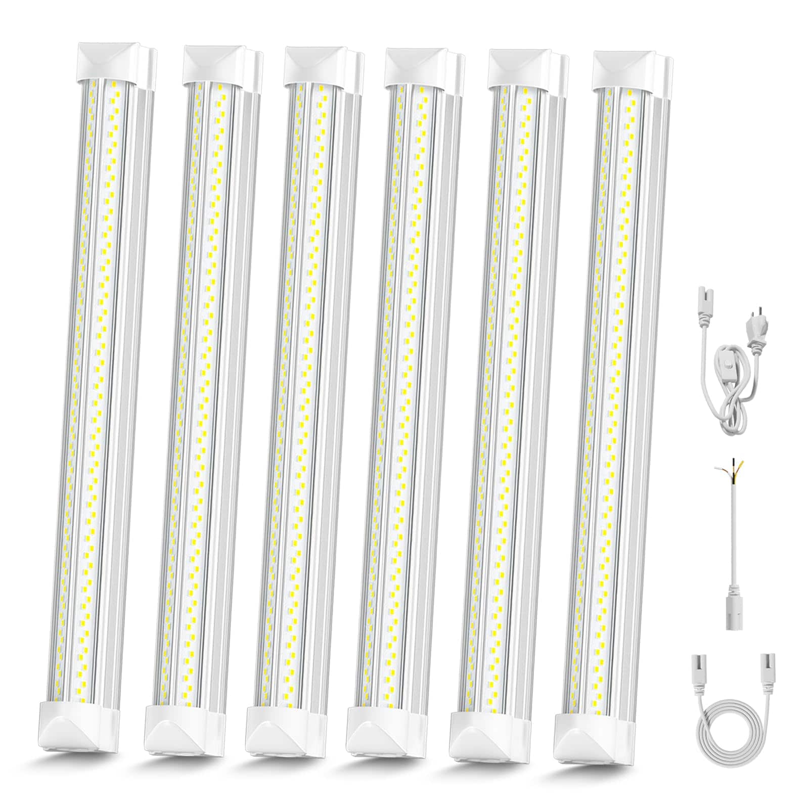 AOIZGMY  LED Shop Light 25W 3750LM 6000K Plug and Play Linkable Utility Lights for Garage Cabinet Workbench Workshop 6 Pack