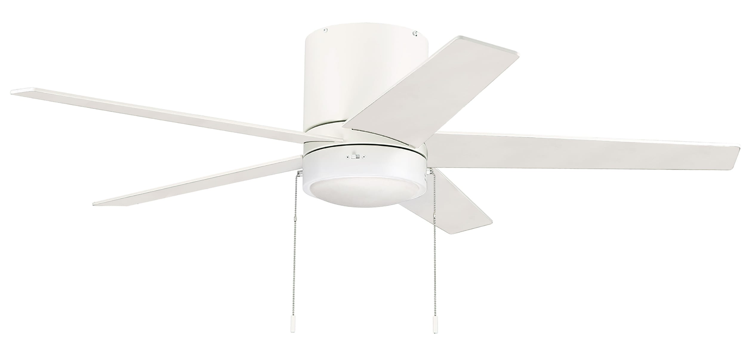 Quonta 52-in White LED Indoor Flush Mount Ceiling Fan with Light (5-Blade) | - Harbor Breeze CFH52WW5L
