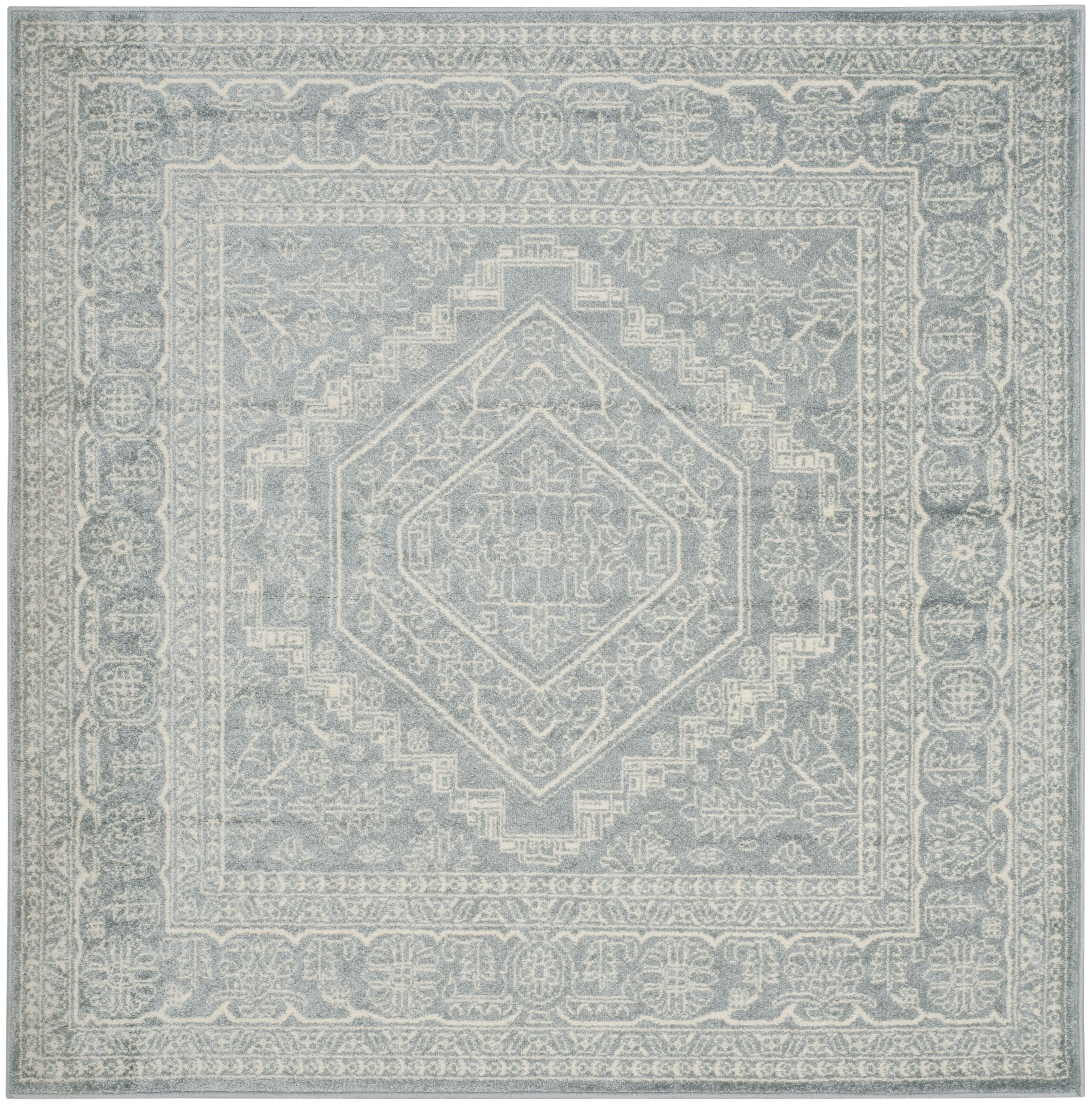 Safavieh ADR108T-8SQ Adirondack Herati 8 x 8 (ft) Loomed Polypropylene Slate/Ivory Square Indoor Lodge Area rug
