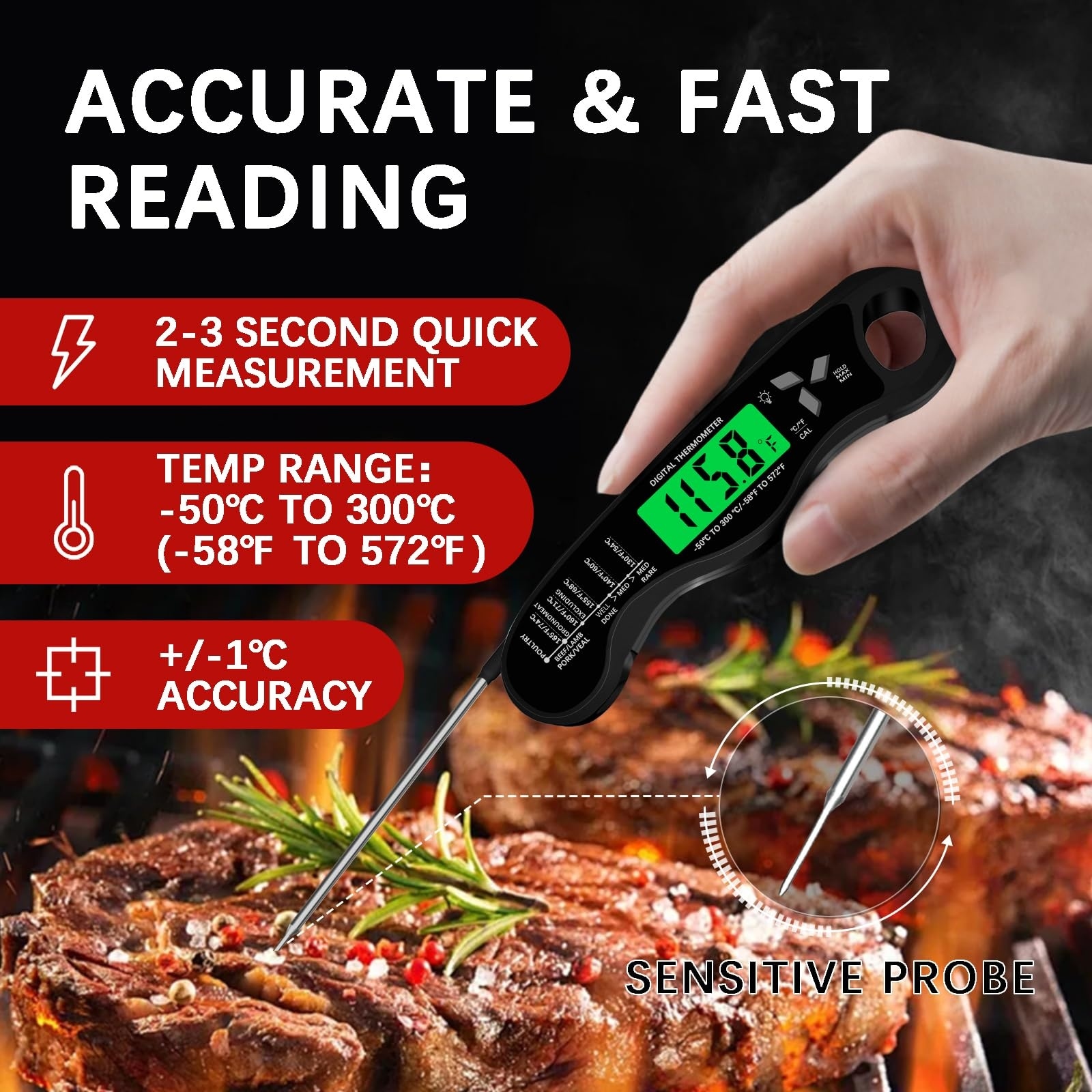 Adrinfly L05AD10074 Grill-Temperature-Gauges - View #2