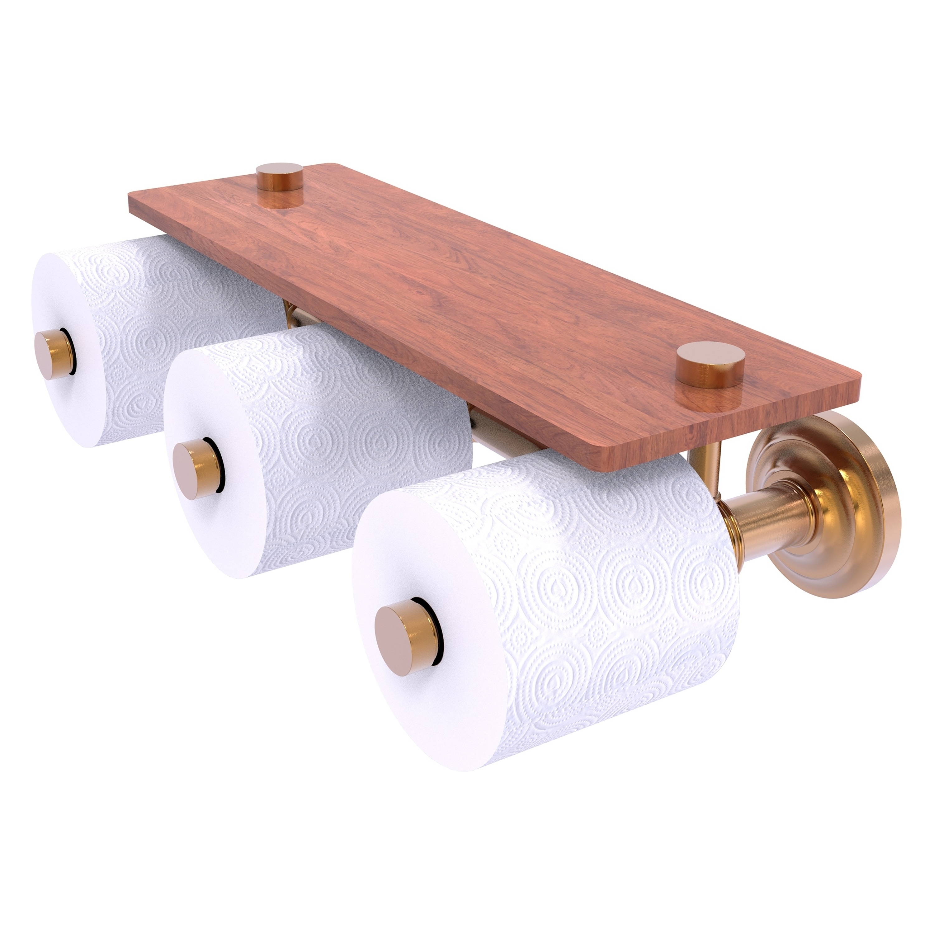 Allied Brass QN-35-3S-IRW-BBR Que New Brushed Bronze Wall mount Double post Toilet Paper Holder 3 -Rolls