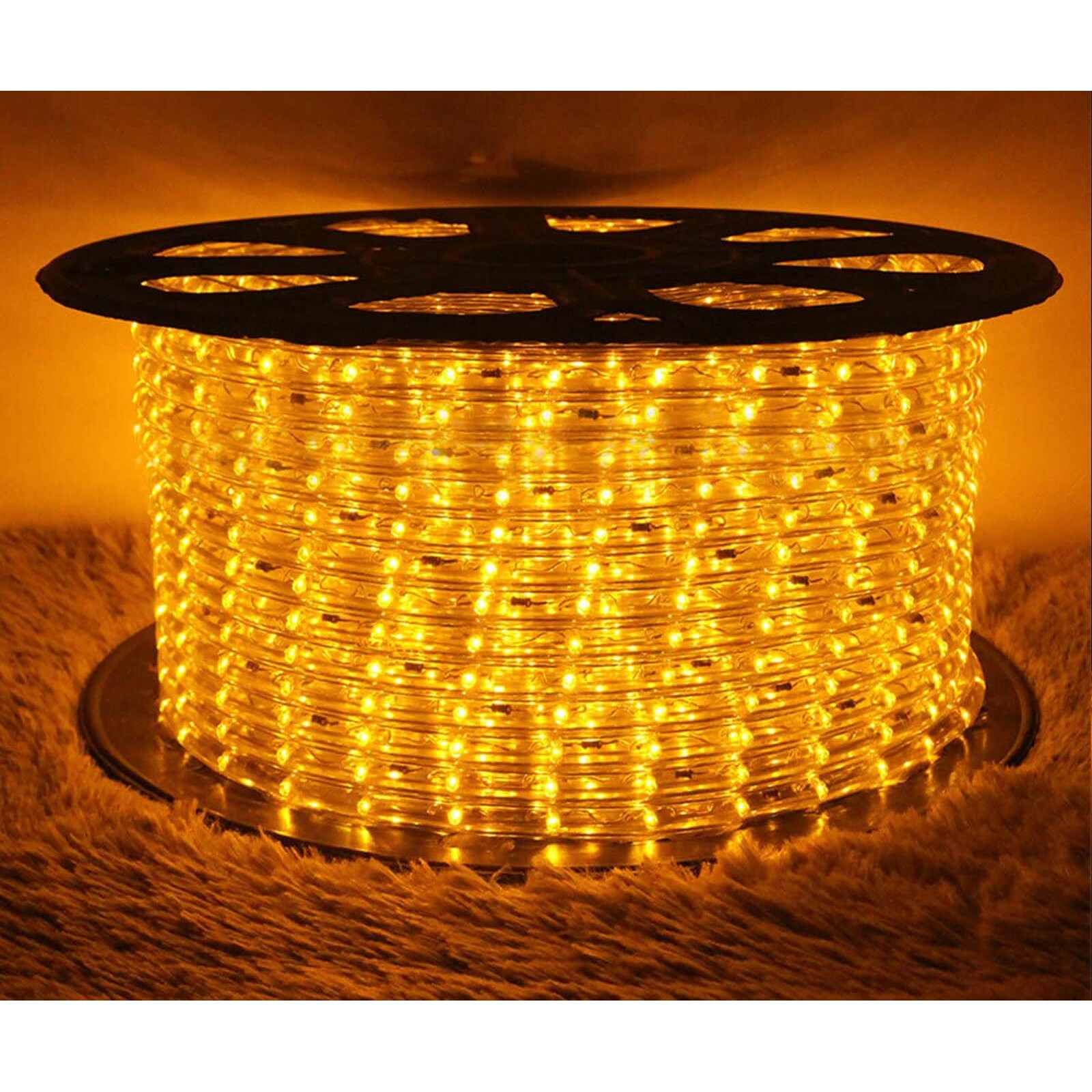LamQee 100Ft LED Rope Light Waterproof Flexible Neon LED Strip Lights  Yellow in the Landscape Lighting Accessories department at