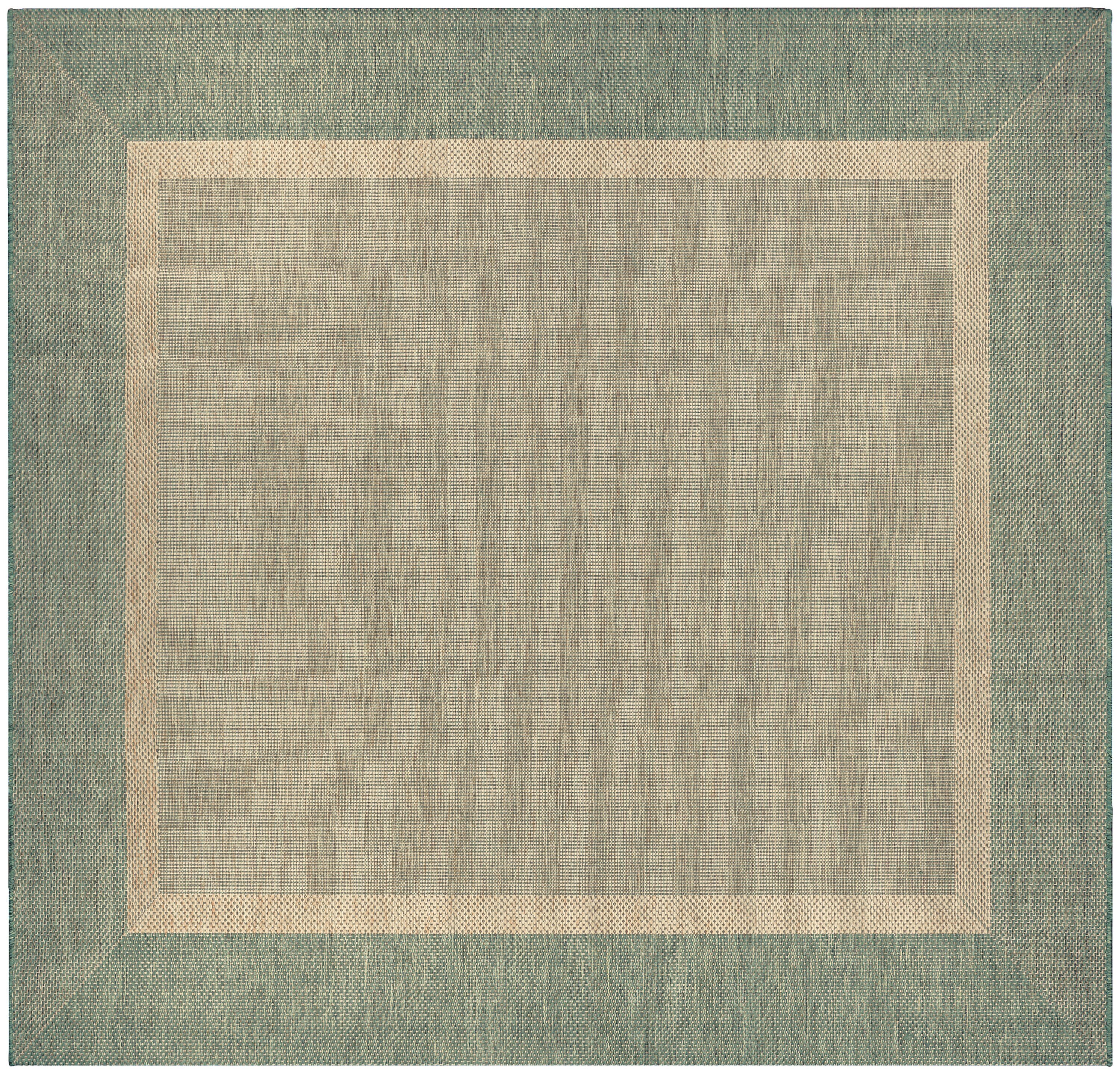 Coastal Breeze Blue Flat Woven 90" Square Synthetic Rug