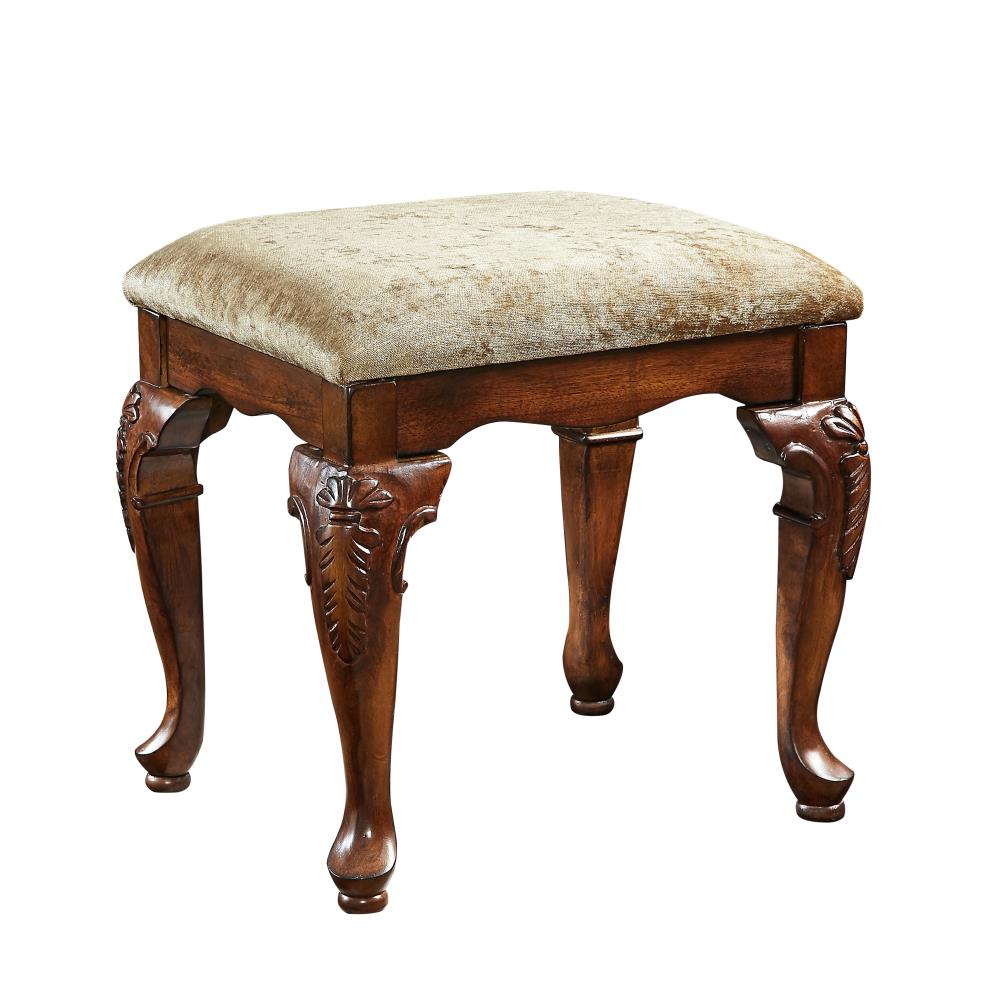 Powell 987-369 Jamestown Landing Victorian Deep Cherry Accent Bench 20.25-in x 16.5-in x 20.25-in