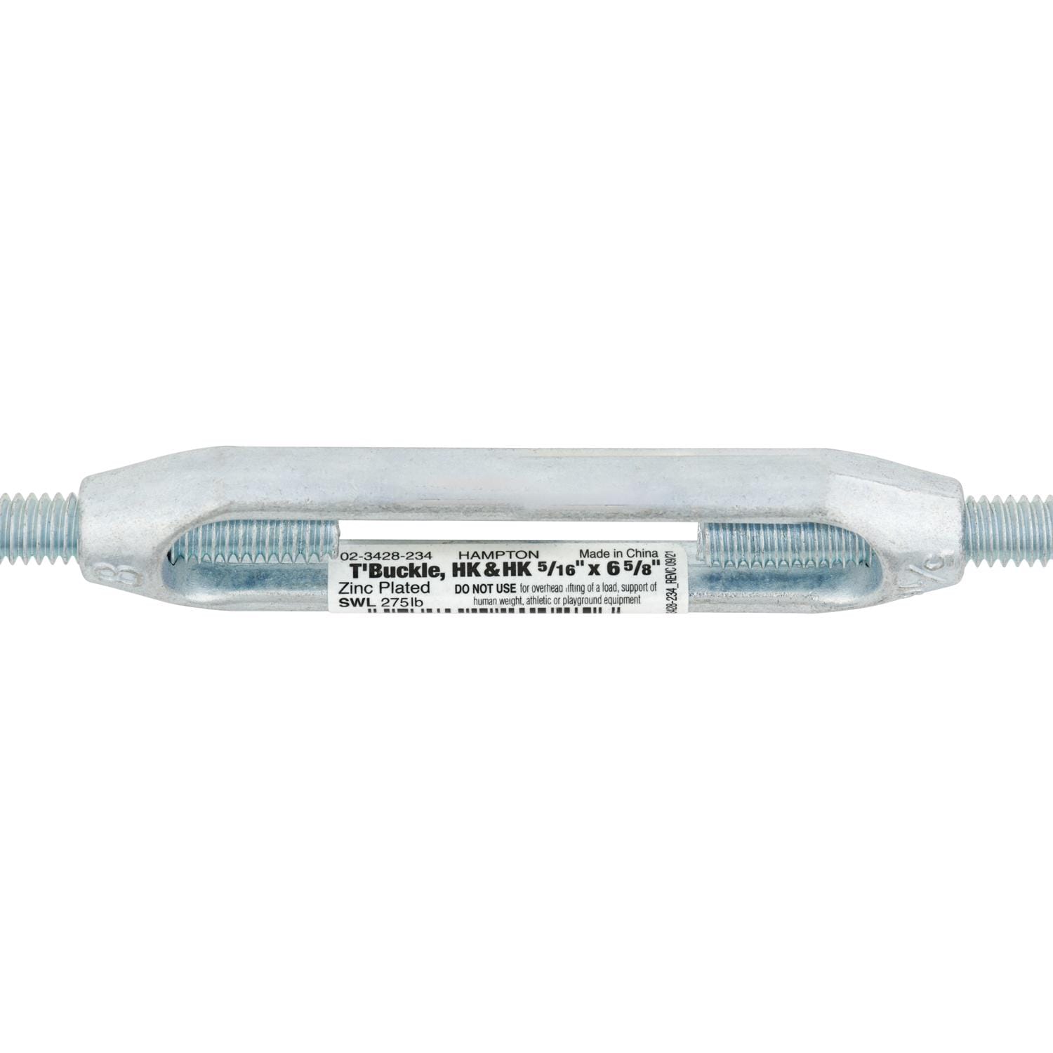 Hampton  Zinc Plated Aluminum/Steel Turnbuckle 275 lb (Pack 10)