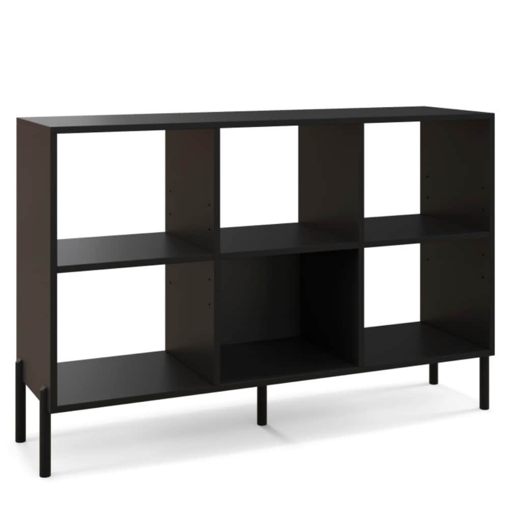 Fenbeli - 6-Cube Open-Back Bookshelf with Adjustable Shelves and Metal Legs