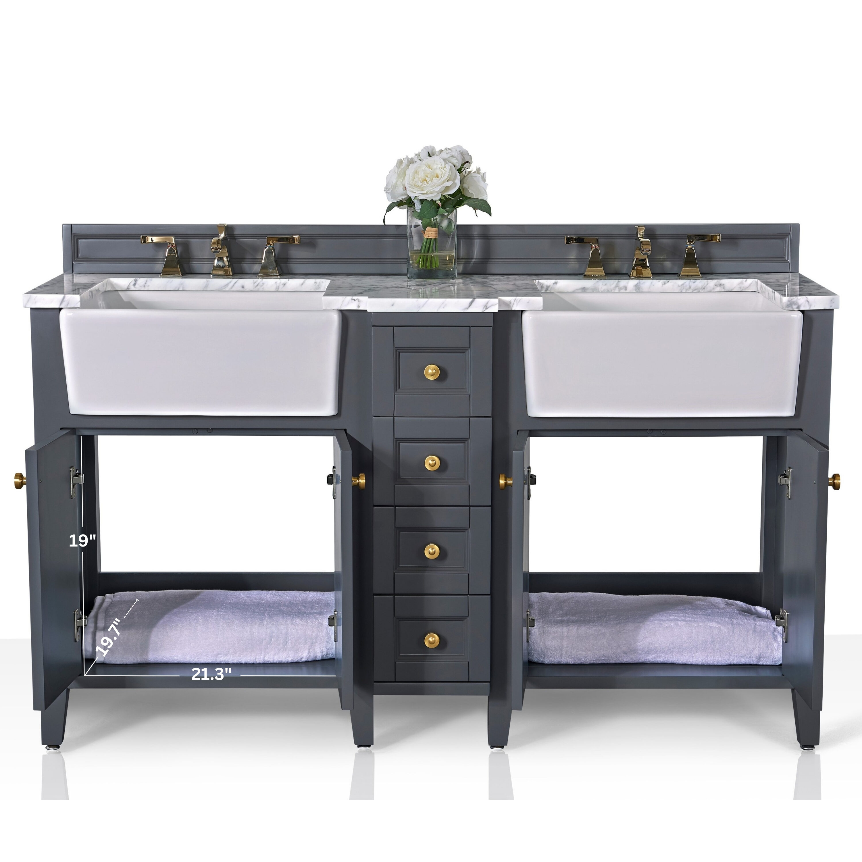 Ancerre Designs VTSADELINE60SGCWGD Bath-Vanity-Combo - View #7