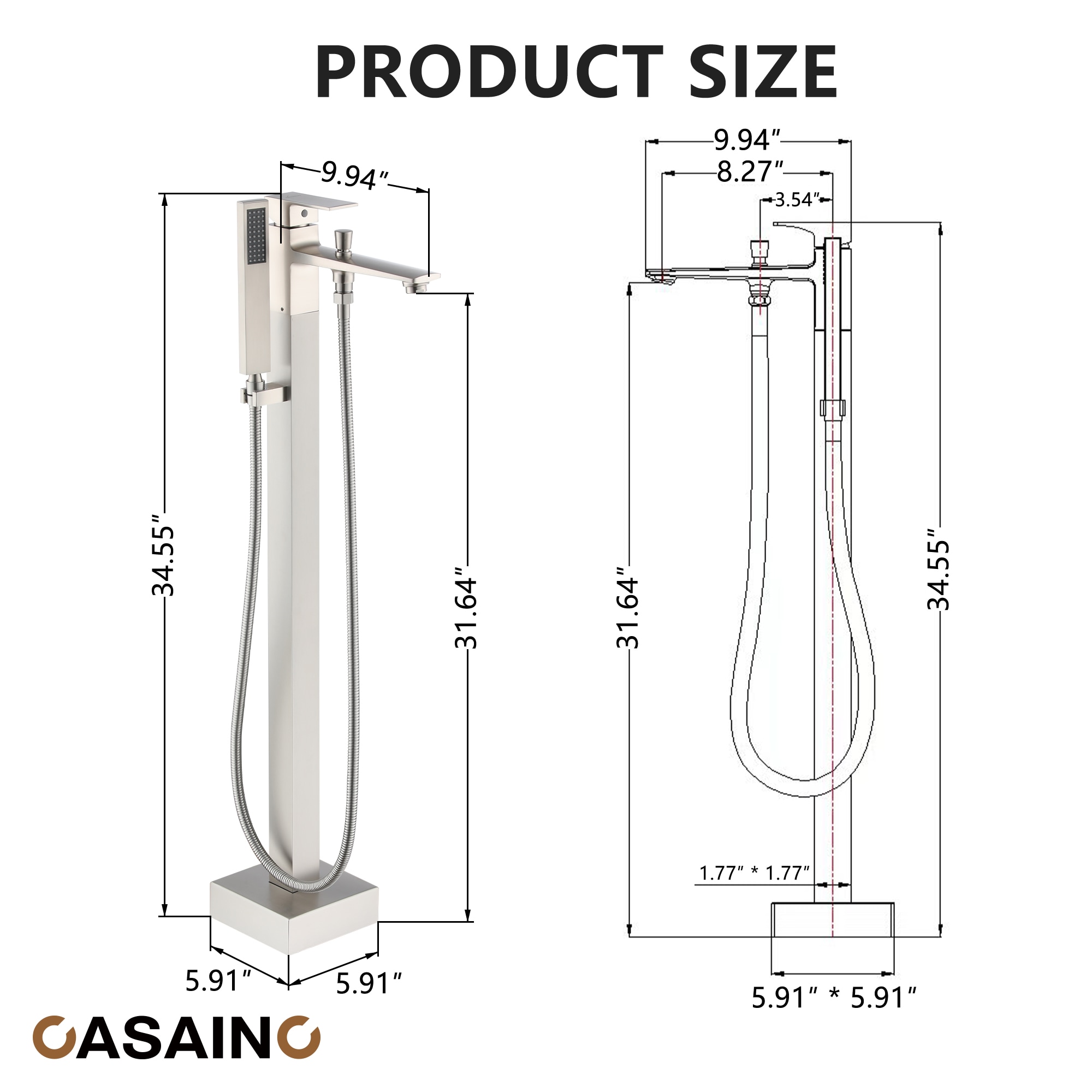 CASAINC KCLT0055-BN Roman-Tub-Faucets - View #5