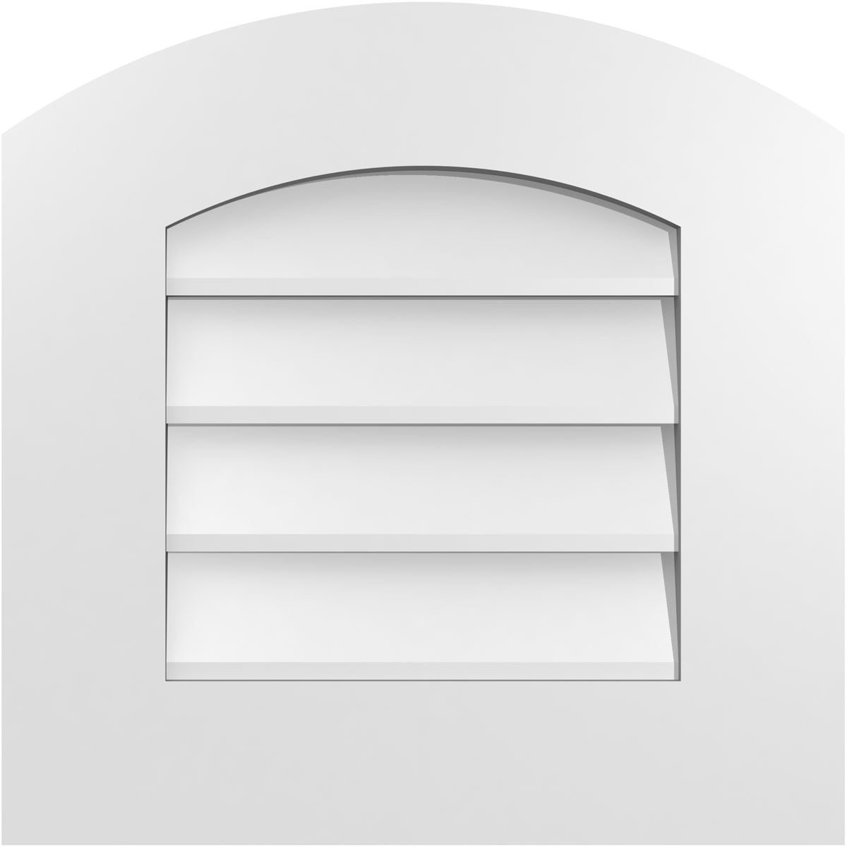 Ekena Millwork GVPAR18X1801SN 18-Inches x 18-Inches Off-white Round top PVC Gable Louver Vent