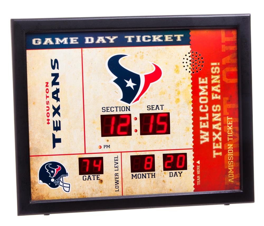 Team Sports America 7CL3812 Houston Texans Digital Rectangle Wall
