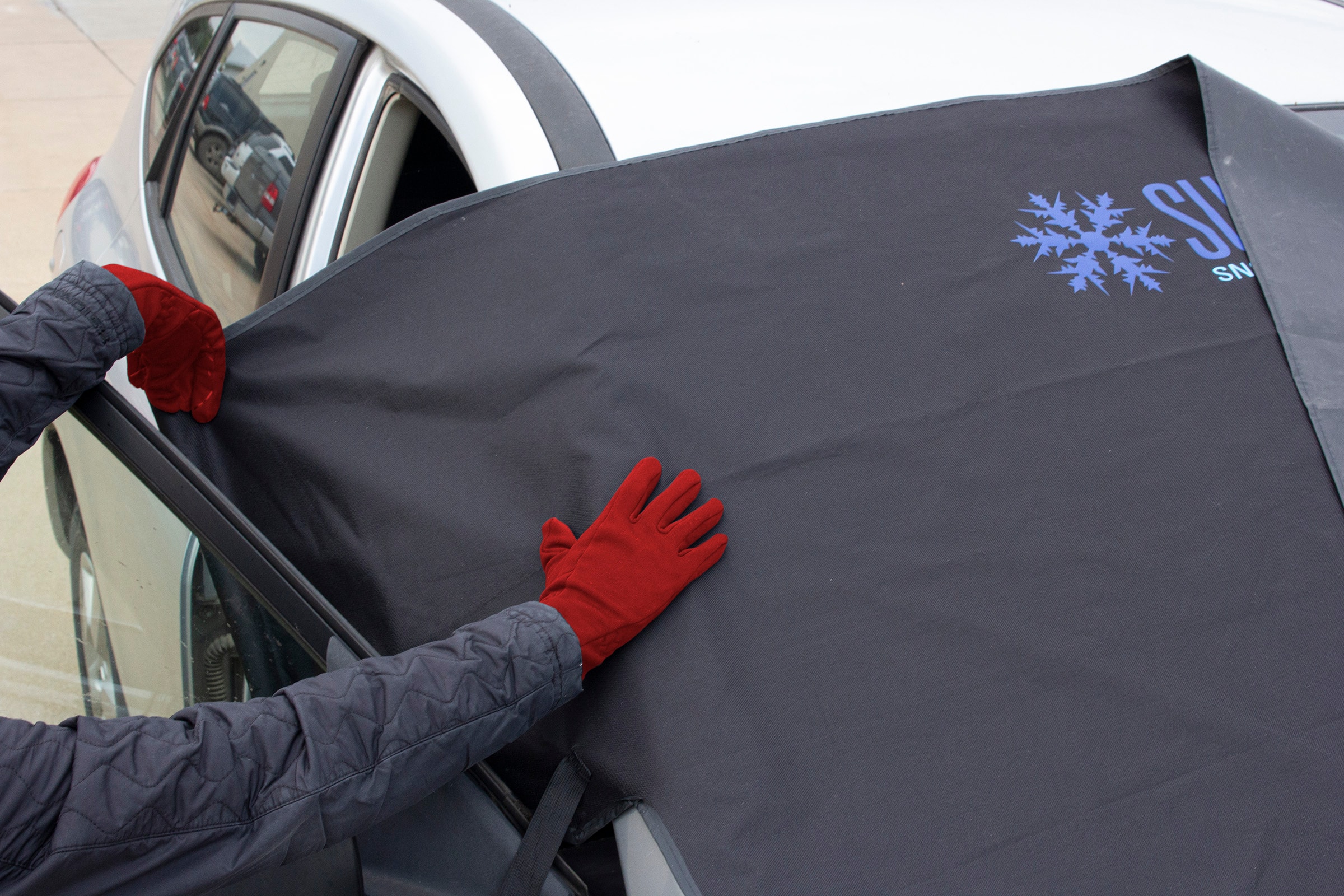 FrostGuard Deluxe Full-Coverage Car Windshield Cover for Ice