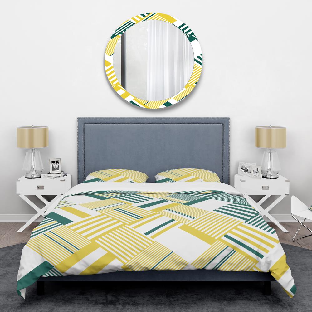 Designart BED24105-Q 3 -Piece Yellow Queen Duvet cover Set