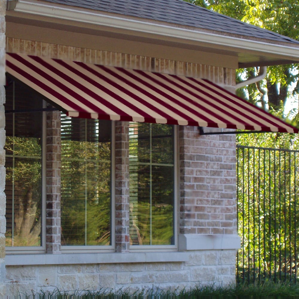 Awntech ER24-NV-3BT 40.5-in Wide x 48-in Projection x 24-in Height Fabric Striped Fixed Window/Door Awning
