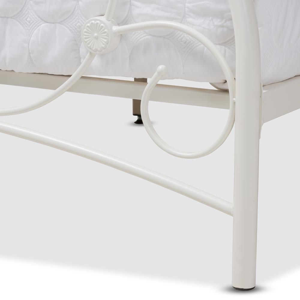 Baxton Studio Liliane White Full Metal Platform Bed at Lowes