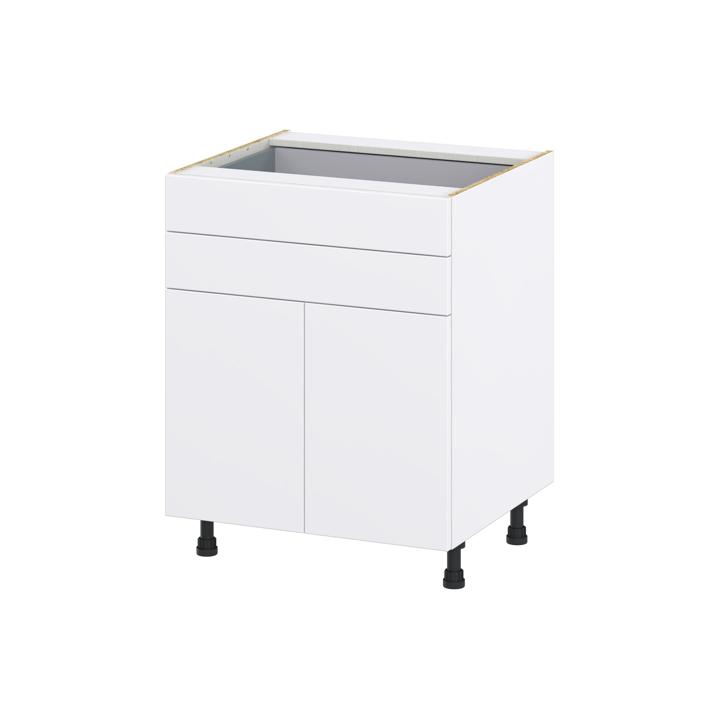 Hugo&Borg Lasalle 27-in W x 34.5-in H x 24-in D Bright White Slab 1-Drawer Base Fully Assembled Cabinet (Flat Panel Slab Style)