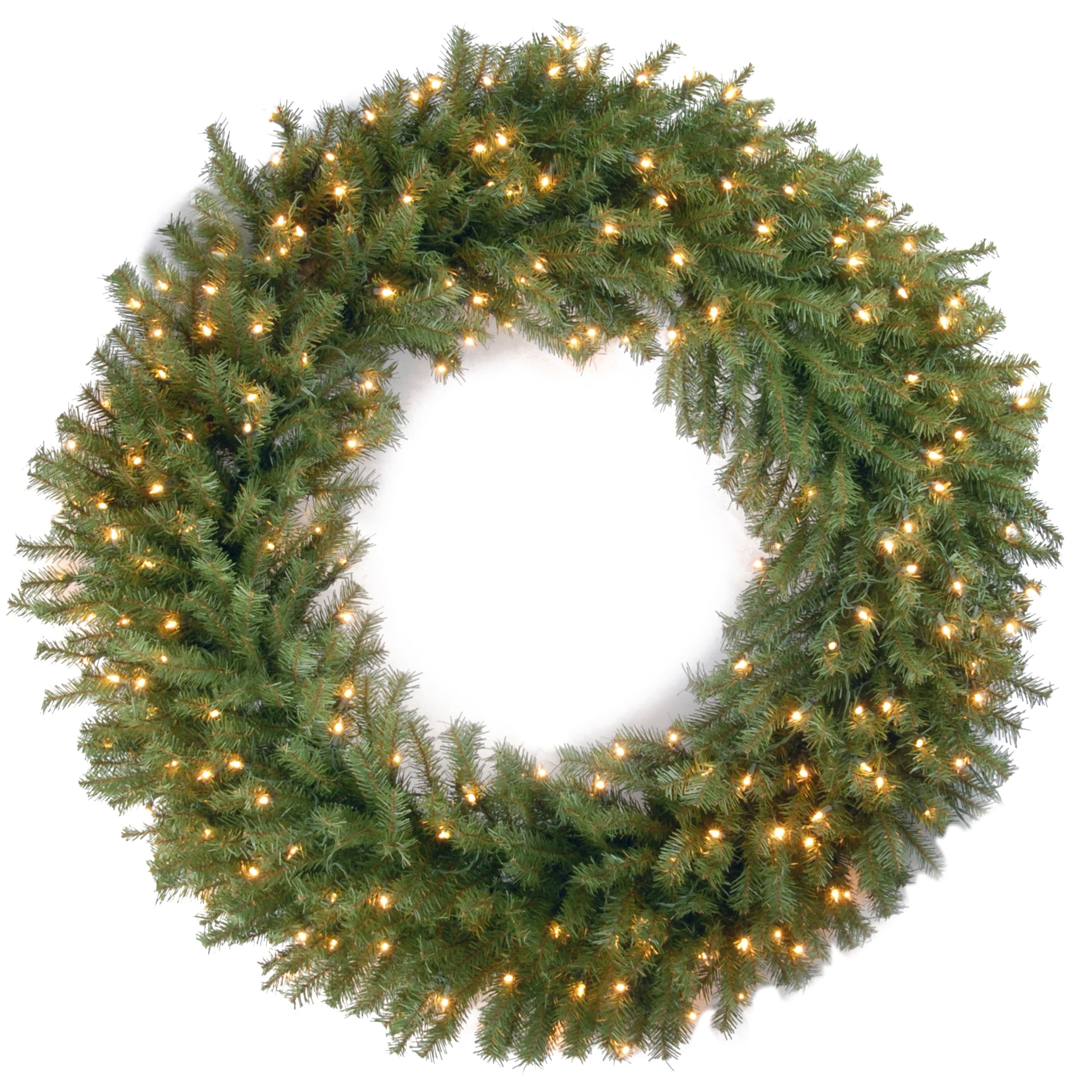 National Tree Company NF-48WLO 48-in Pre-lit Indoor/Outdoor Green Fir Artificial Christmas Wreath