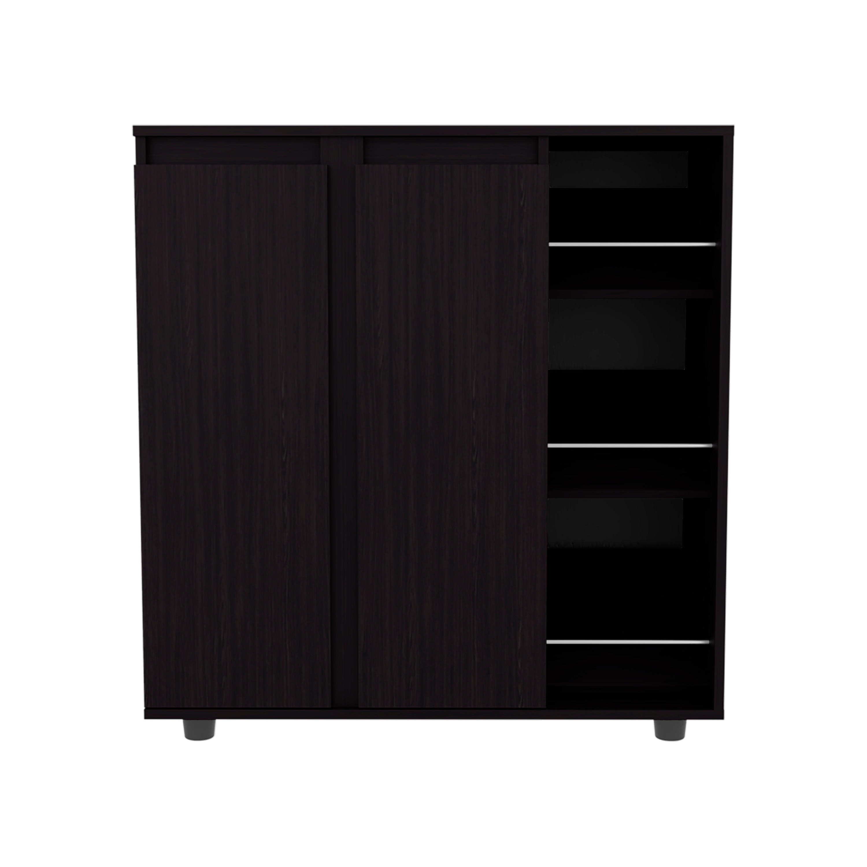 Boho Havens Modern Black 3-Tier Wood Shoe Storage Organizer