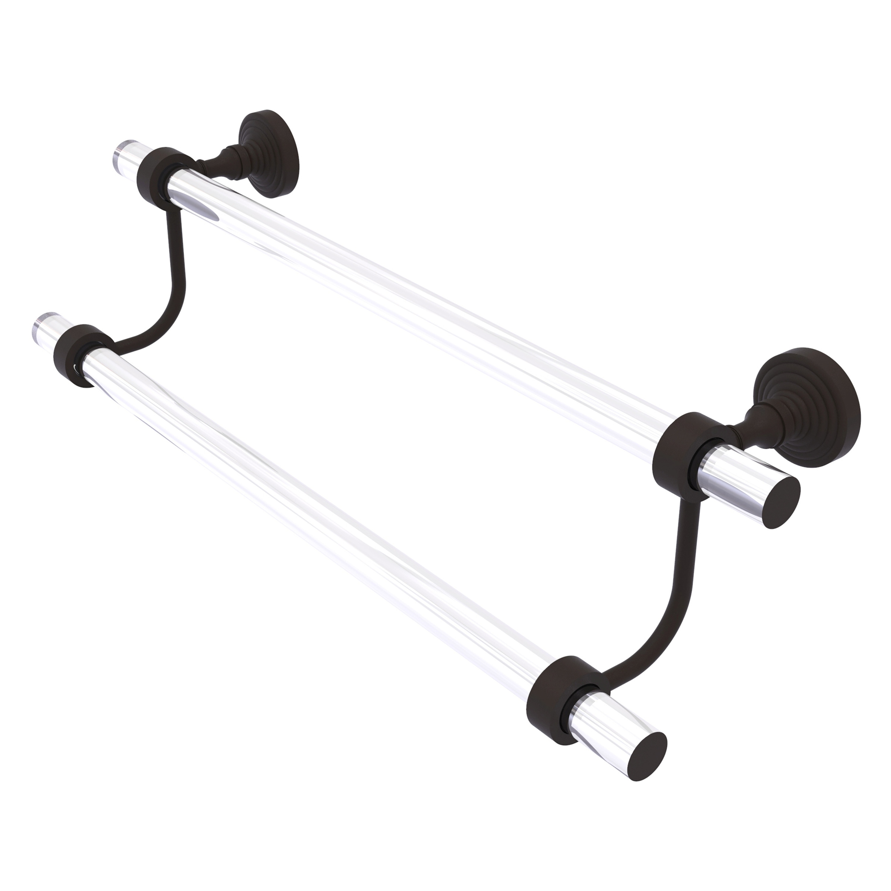 Allied Brass PG-72-24-ORB Pacific Grove 24-in double Oil-rubbed bronze Wall mount Double Towel Bar