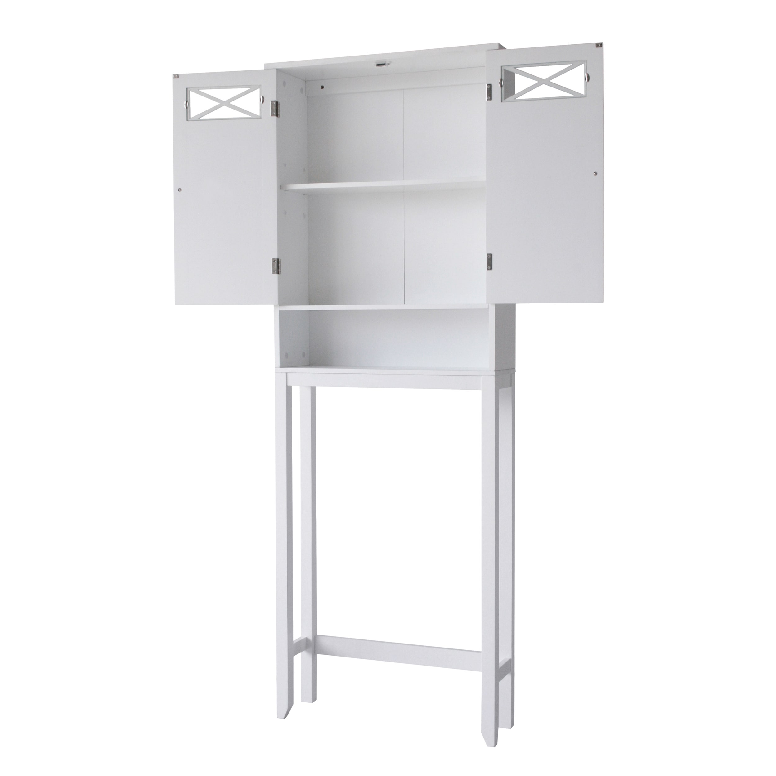 Costway Wooden Over The Toilet Storage Cabinet Spacesaver