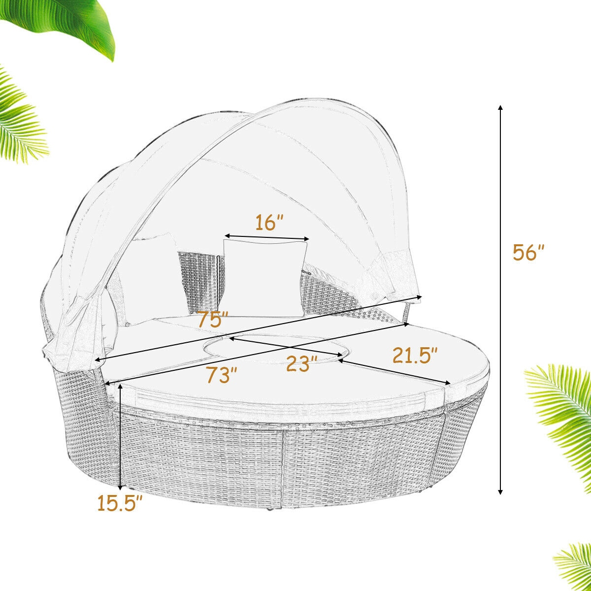 LIVIZA OUG68675BDK-X Patio-Sofas-Daybeds - View #7