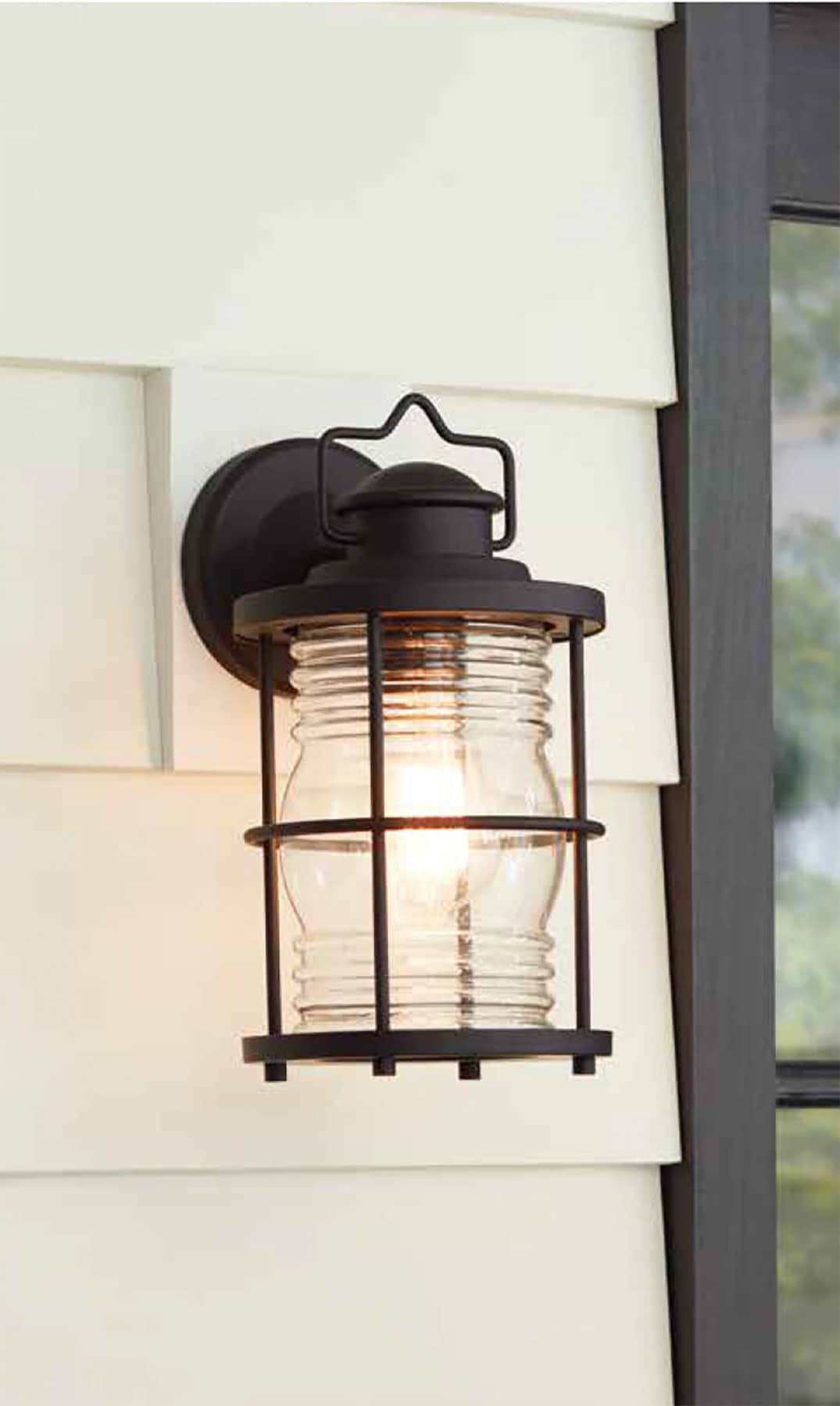 allen + roth Kerner 1-Light 12-in H Matte Black Led, Outdoor Wall Light ...