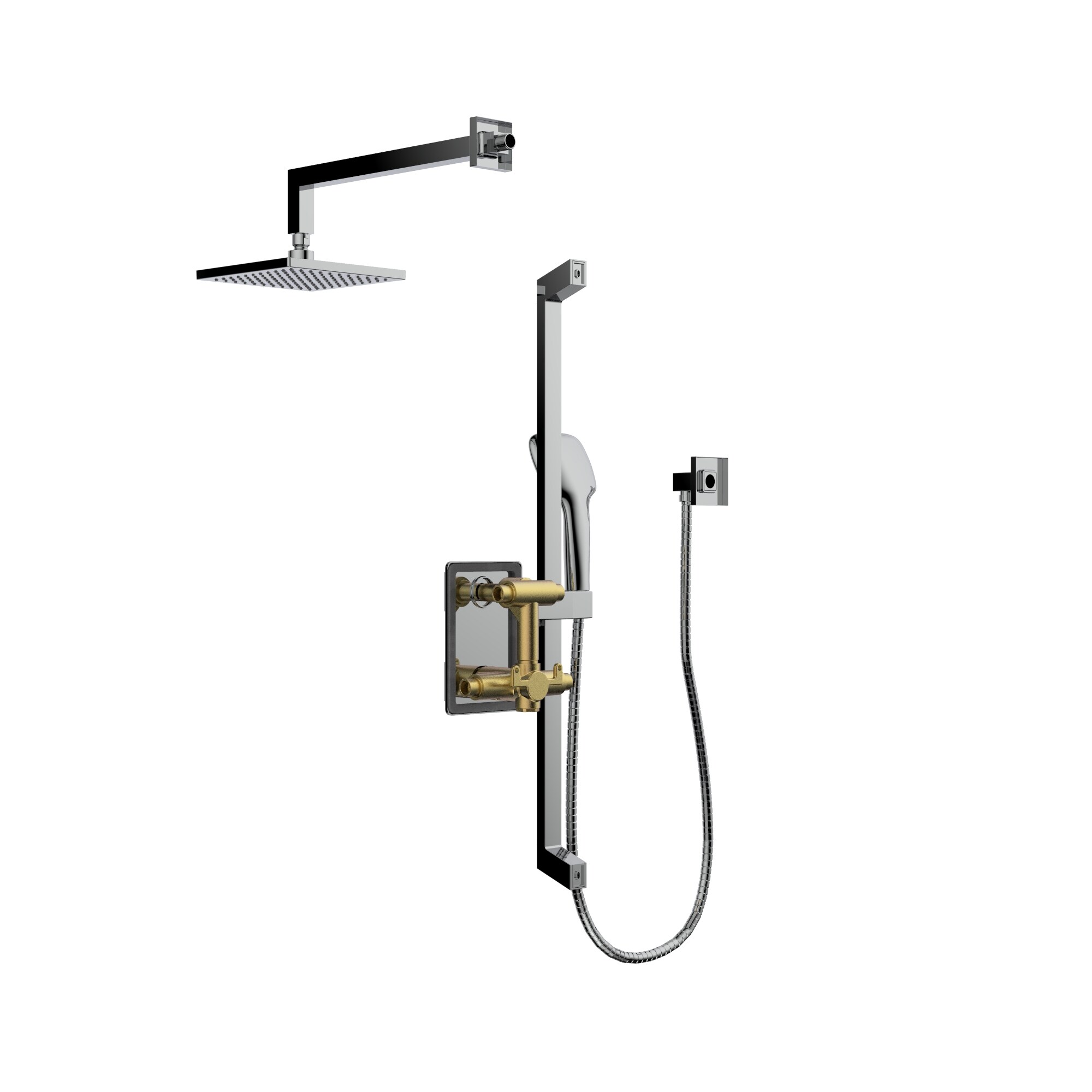 Belanger Quadrato Polished Chrome 2-handle Shower Faucet with 