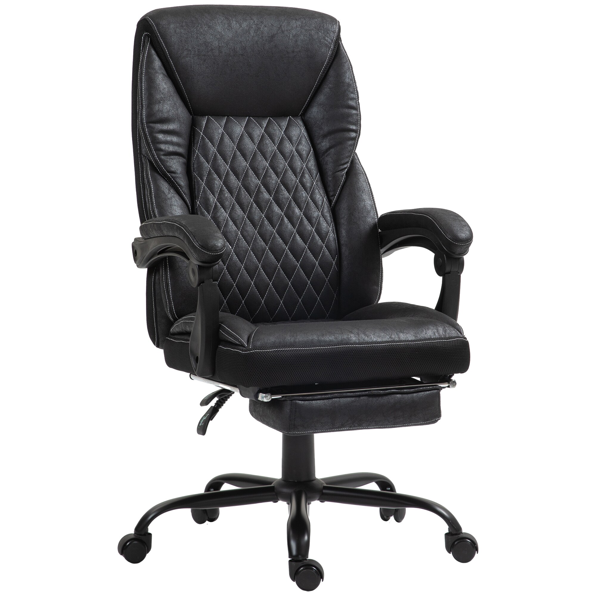 Sumyeg WF-HW66330BL-LA Executive Office Chair with Foot Rest Black Contemporary Ergonomic Adjustable Height Swivel Polyester Executive Chair