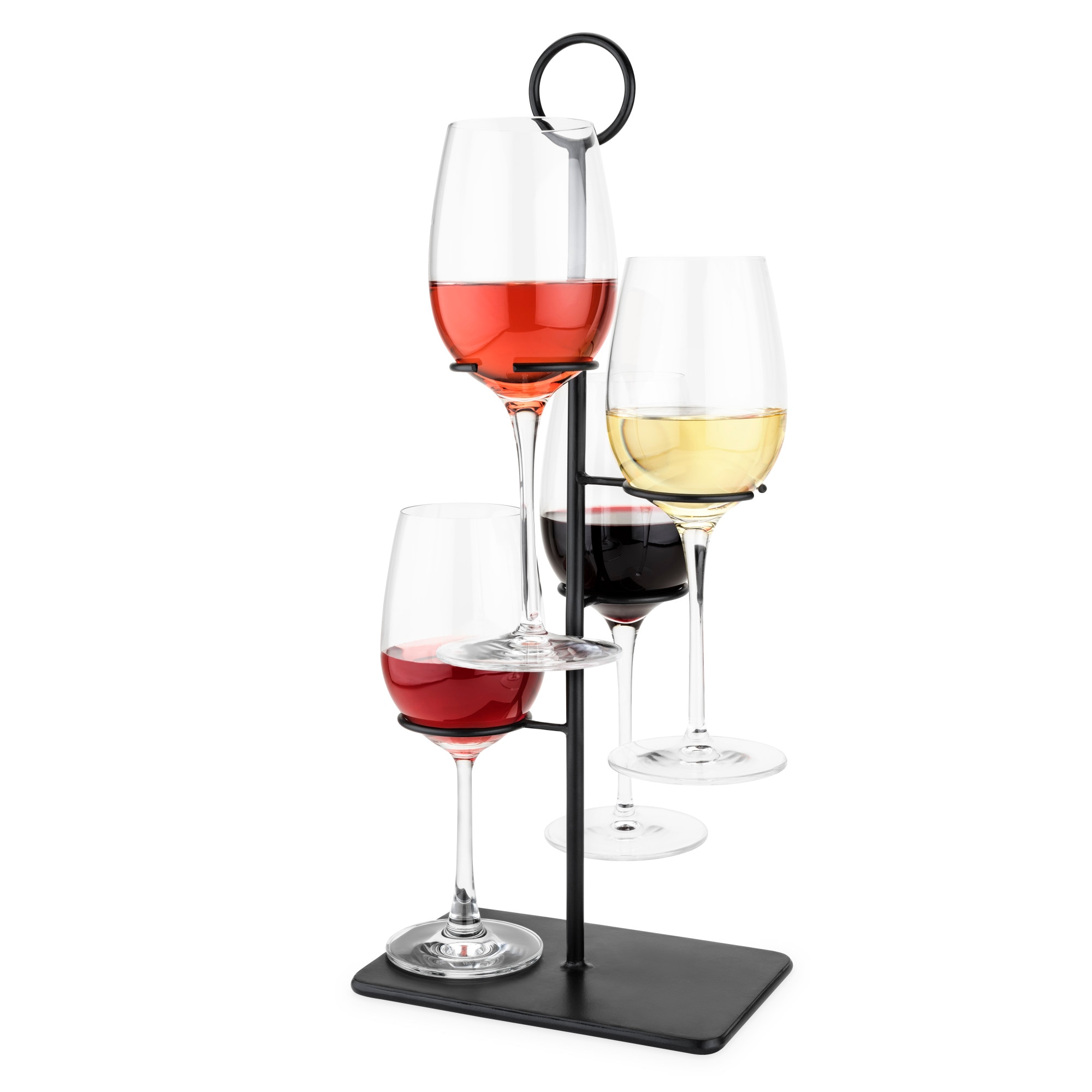 TRUE Hover Wine Flight 4-Glass Holder