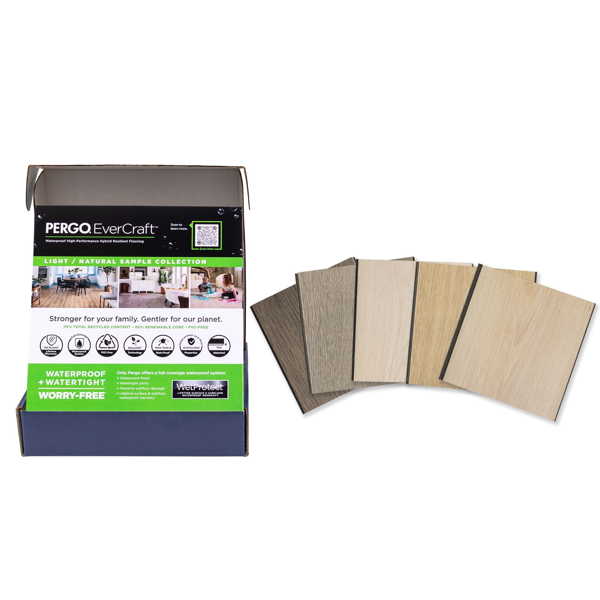 Pergo SBX0064273 (Sample) Evercraft Natural Waterproof and Water Resistant Wood plank Laminate Flooring
