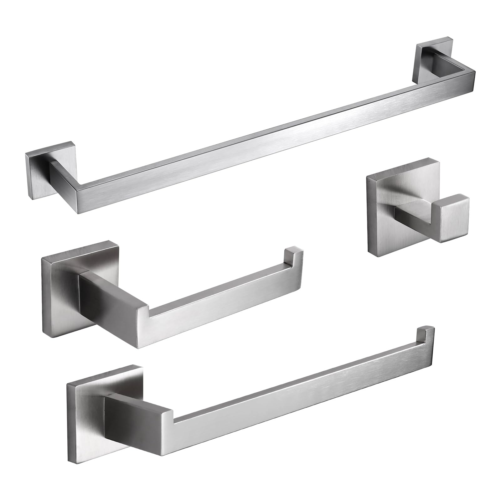 Aoibox  4 Piece SUS 304 Stainless Steel Bathroom Hardware Set 24 In Towel Bar Paper Holder Hand Towel Holder