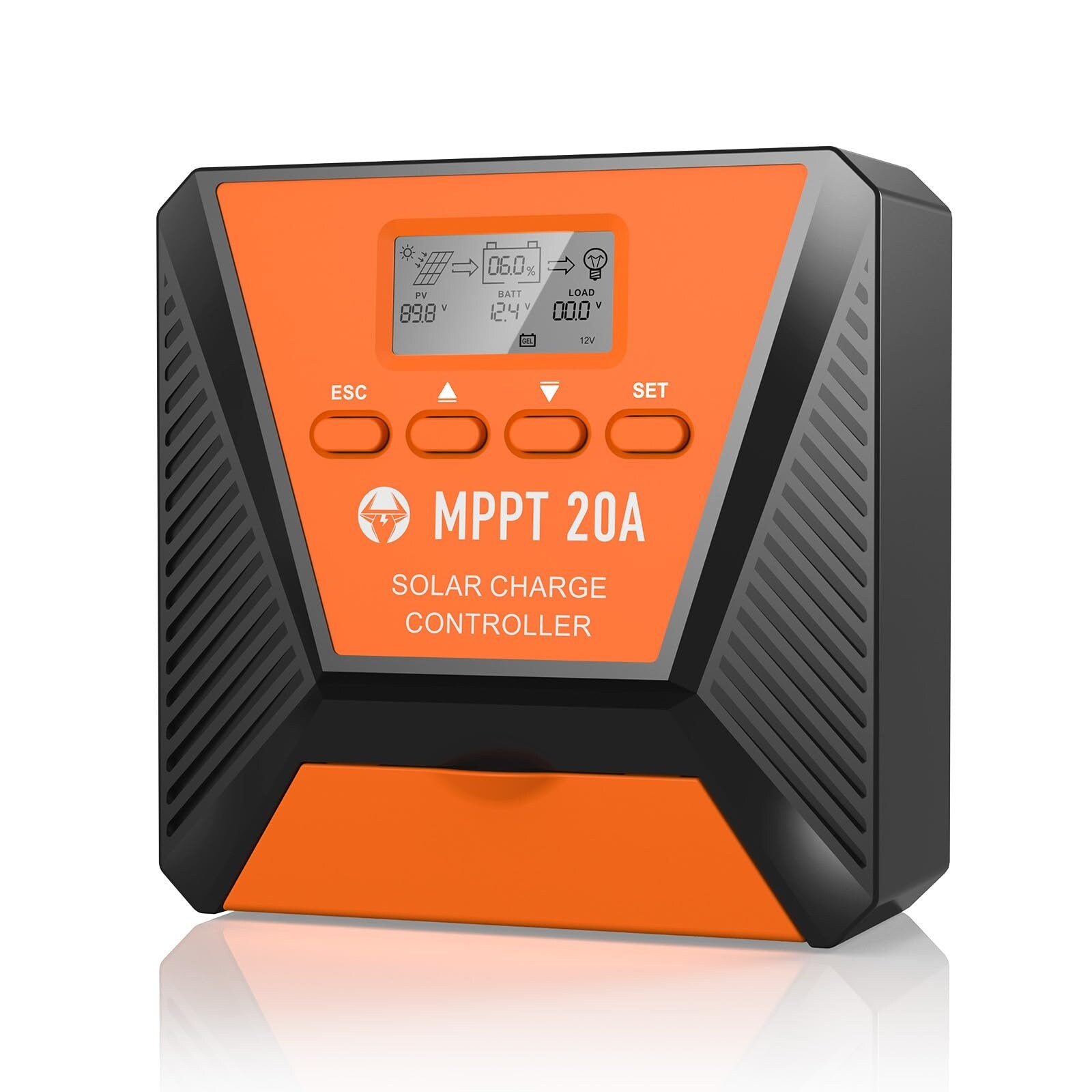 Aoibox  40A MPPT Solar Charge Controller for 12V 24V Systems with LCD Display Dual USB Ports Timer Control
