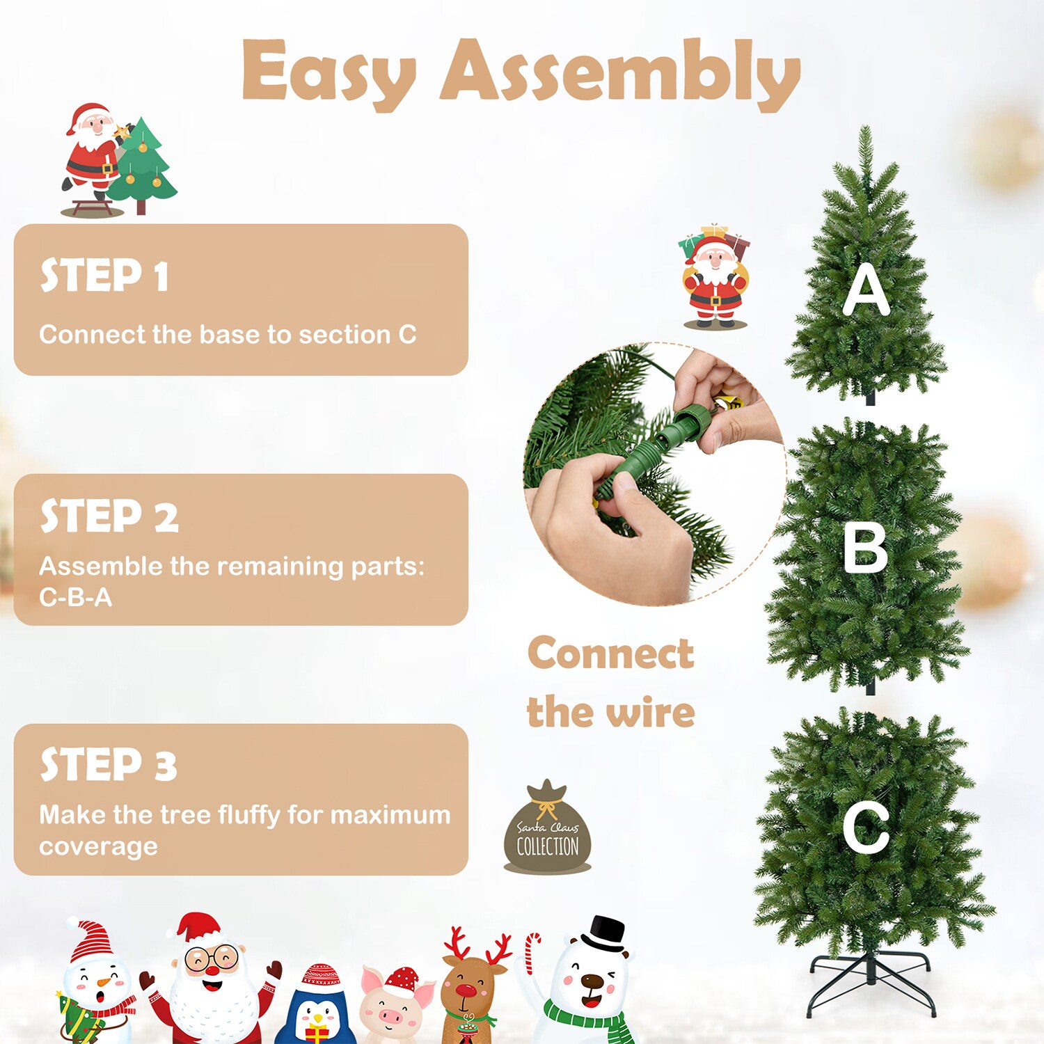 WELLFOR HYJ24030US Artificial-Christmas-Trees - View #5