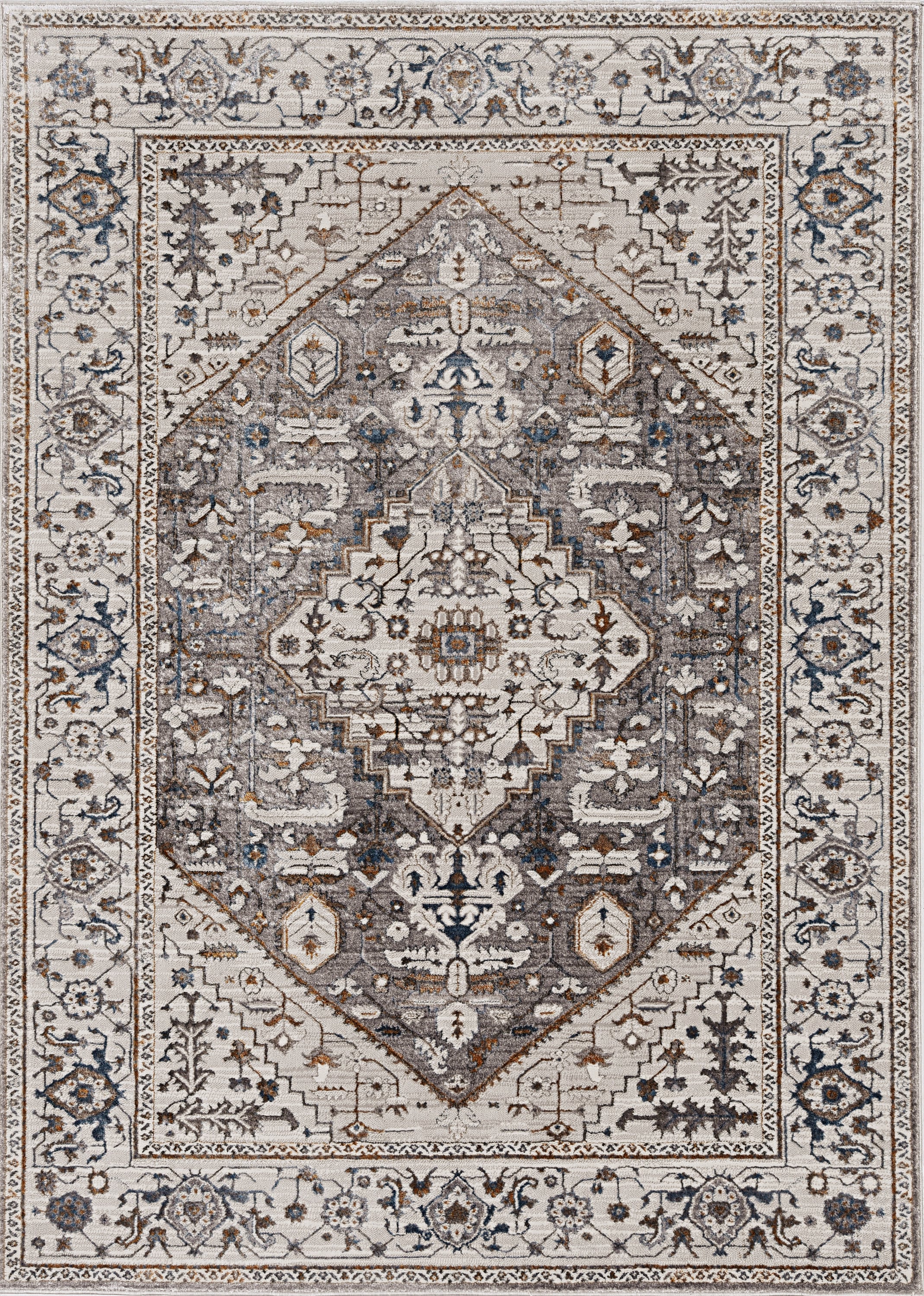 Everyday Woven EVE750153X77 5 x 7 (ft) Polyester Grey Rectangular Indoor Medallion Bohemian/Eclectic Area rug