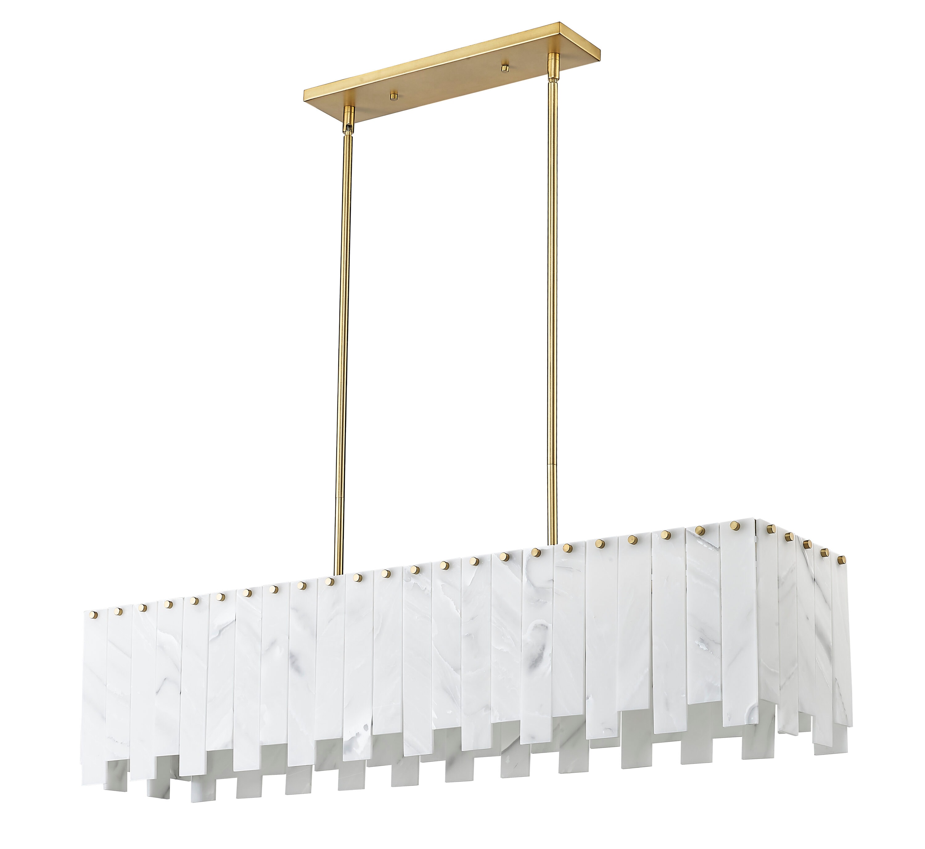 Viviana Contemporary 7-Light Linear Chandelier in Rubbed Brass